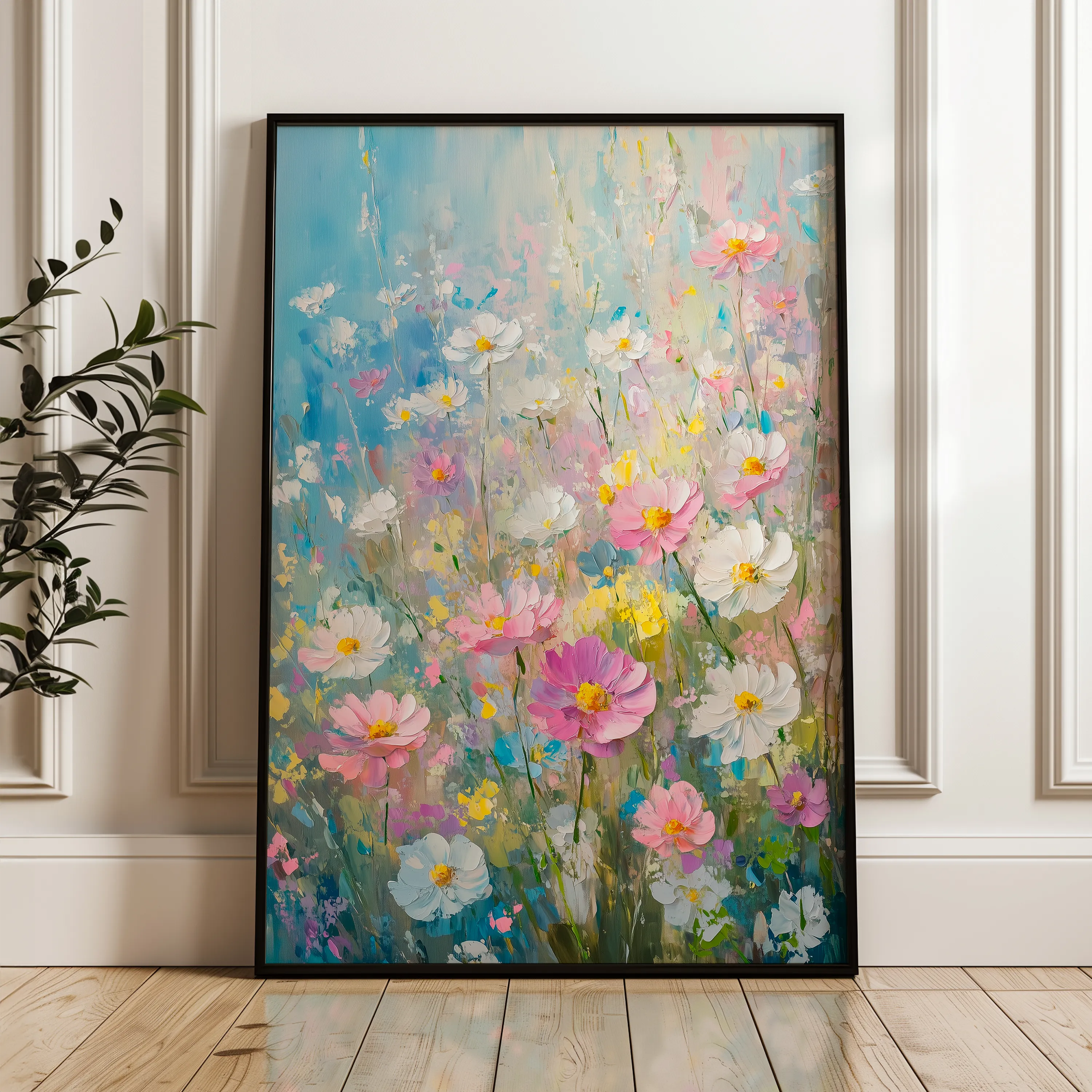 Floral 1437 Canvas Art 60 x 40 cm / Black