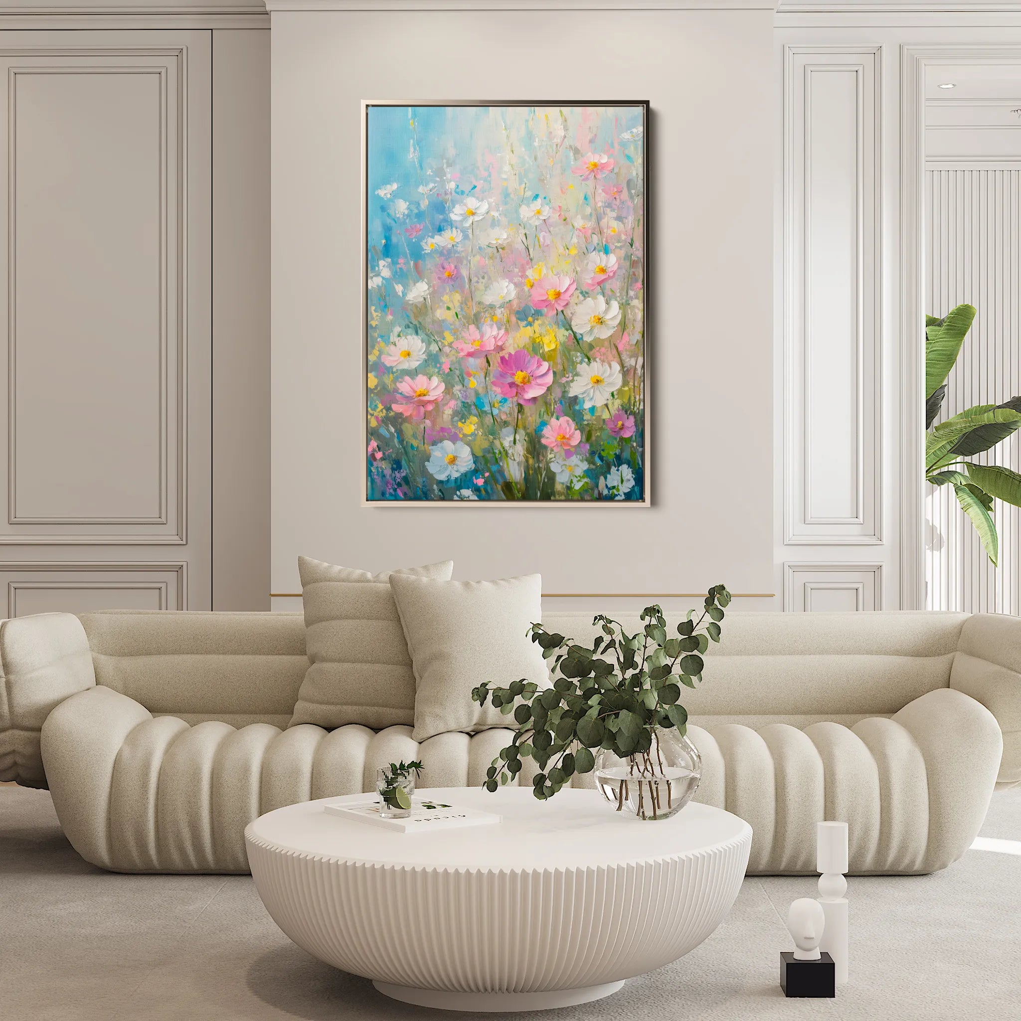 Floral 1437 Canvas Art 60 x 40 cm / Black