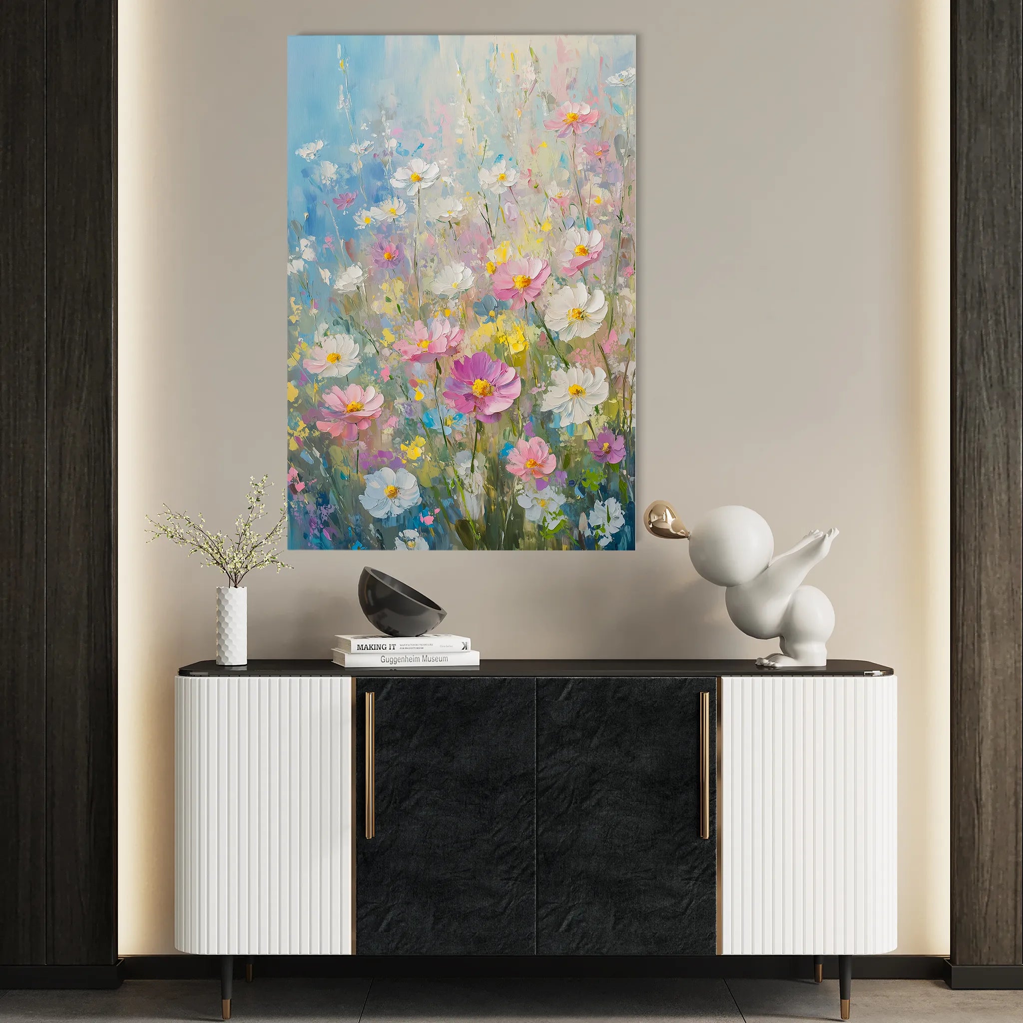 Floral 1437 Canvas Art 60 x 40 cm / Black