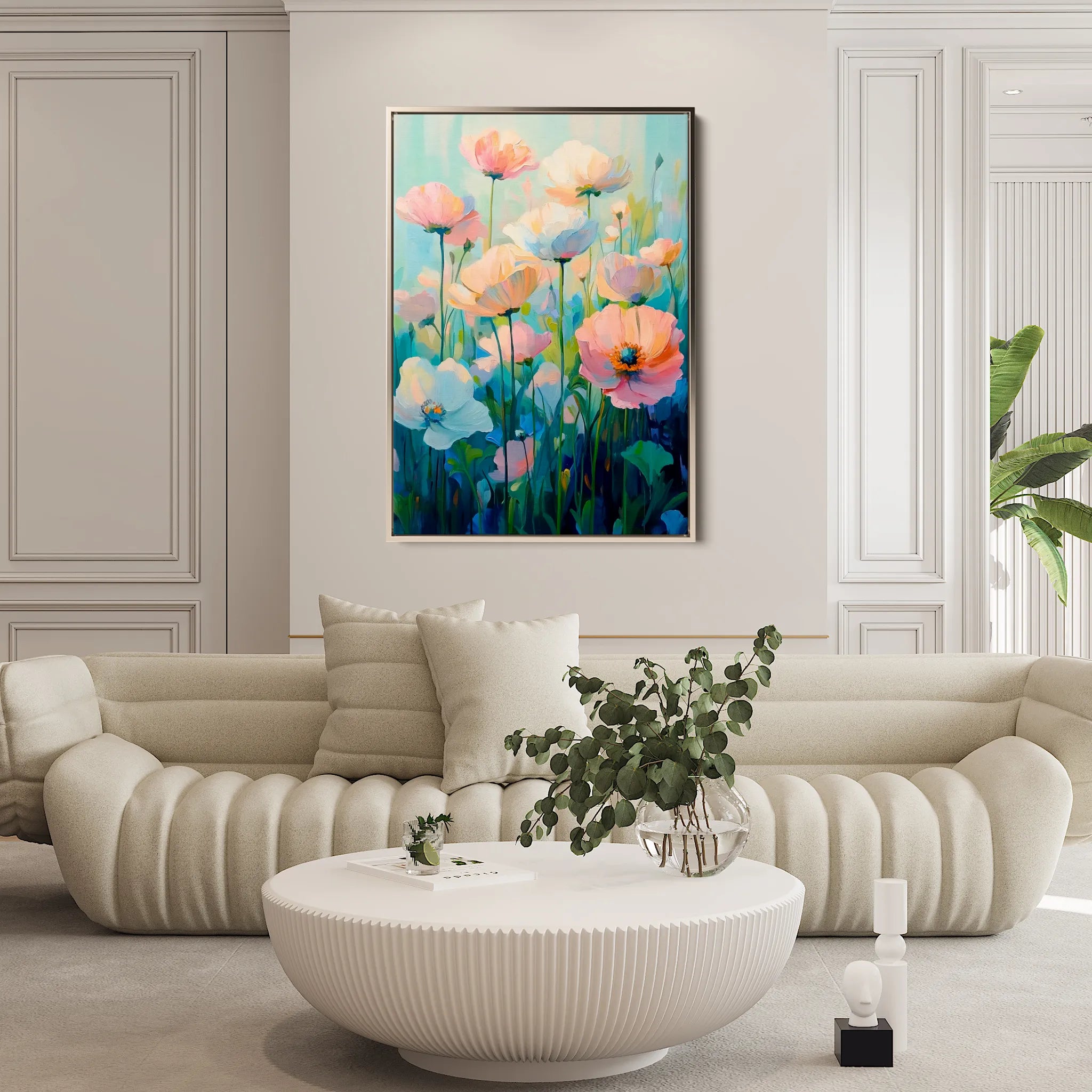 Floral 1438 Canvas Art 60 x 40 cm / Black