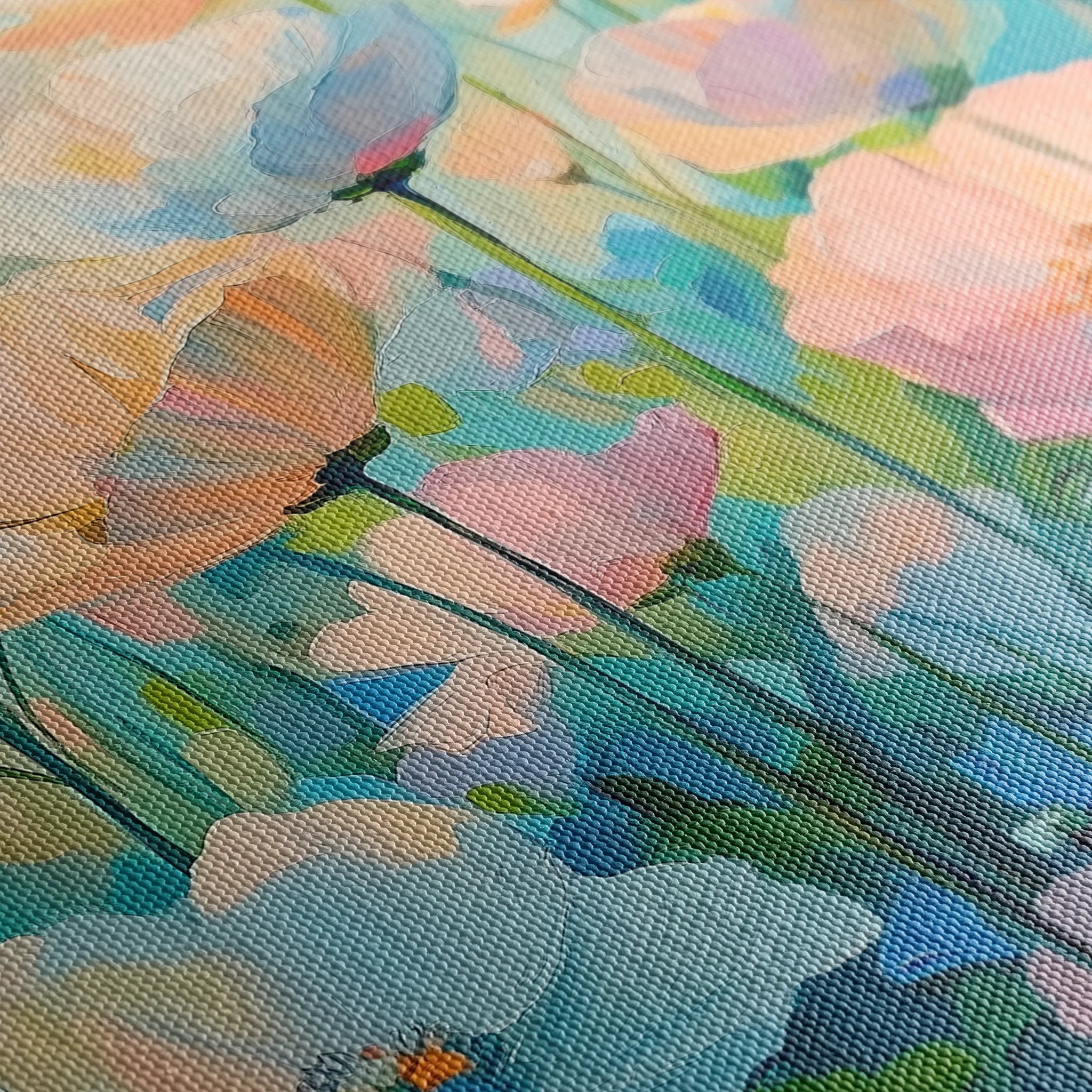 Floral 1438 Canvas Art 60 x 40 cm / Black