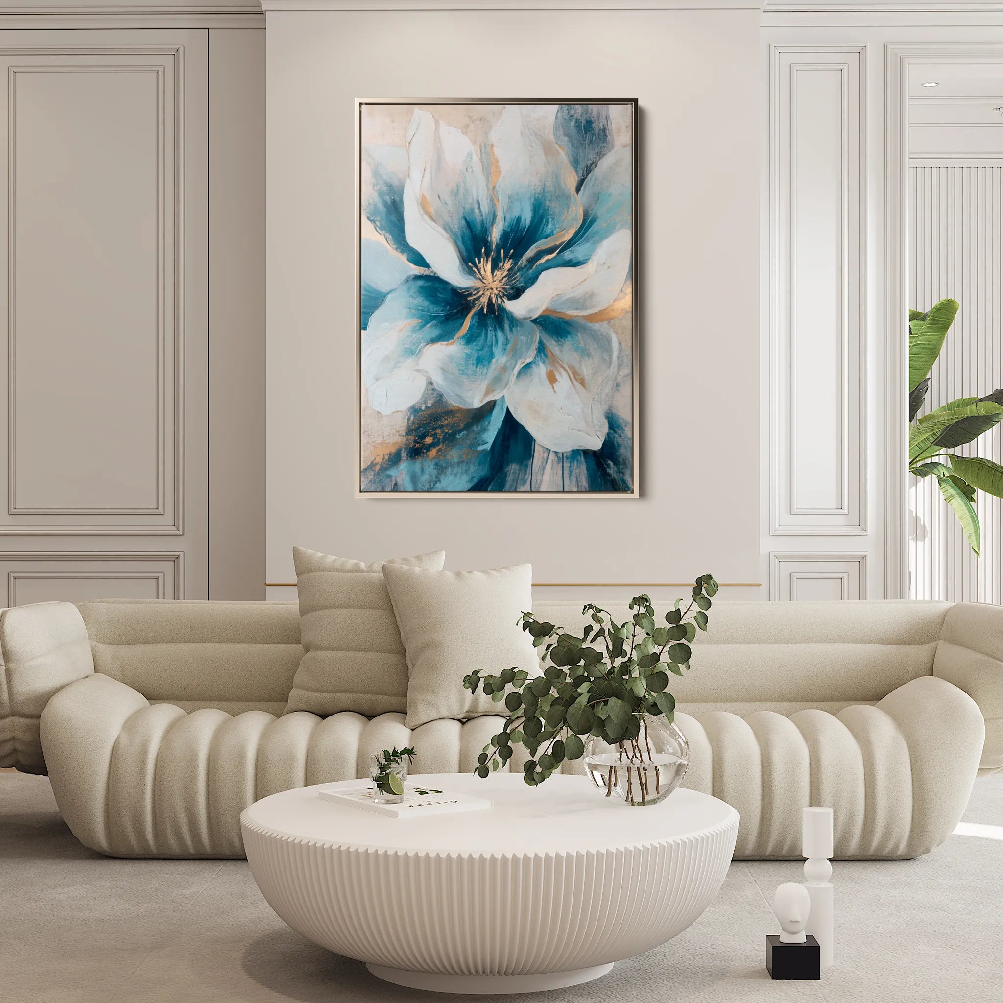 Floral 1439 Canvas Art 60 x 40 cm / Black