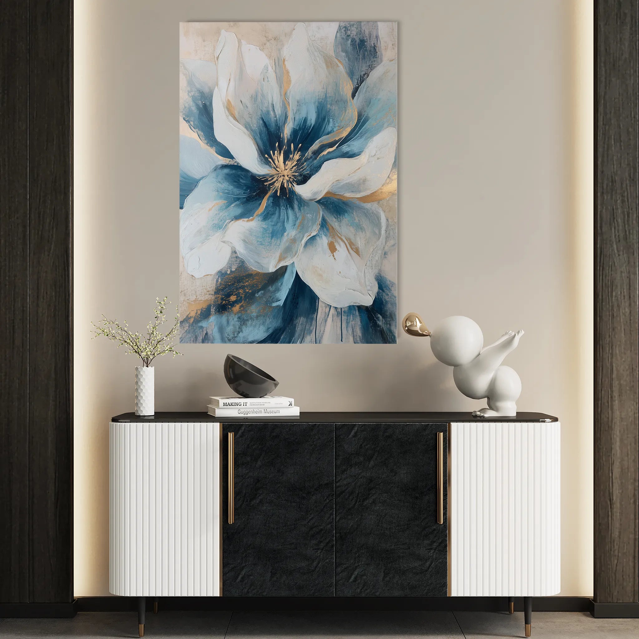 Floral 1439 Canvas Art 60 x 40 cm / Black