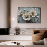 Floral 144 Canvas Art 60 x 40 cm / Black
