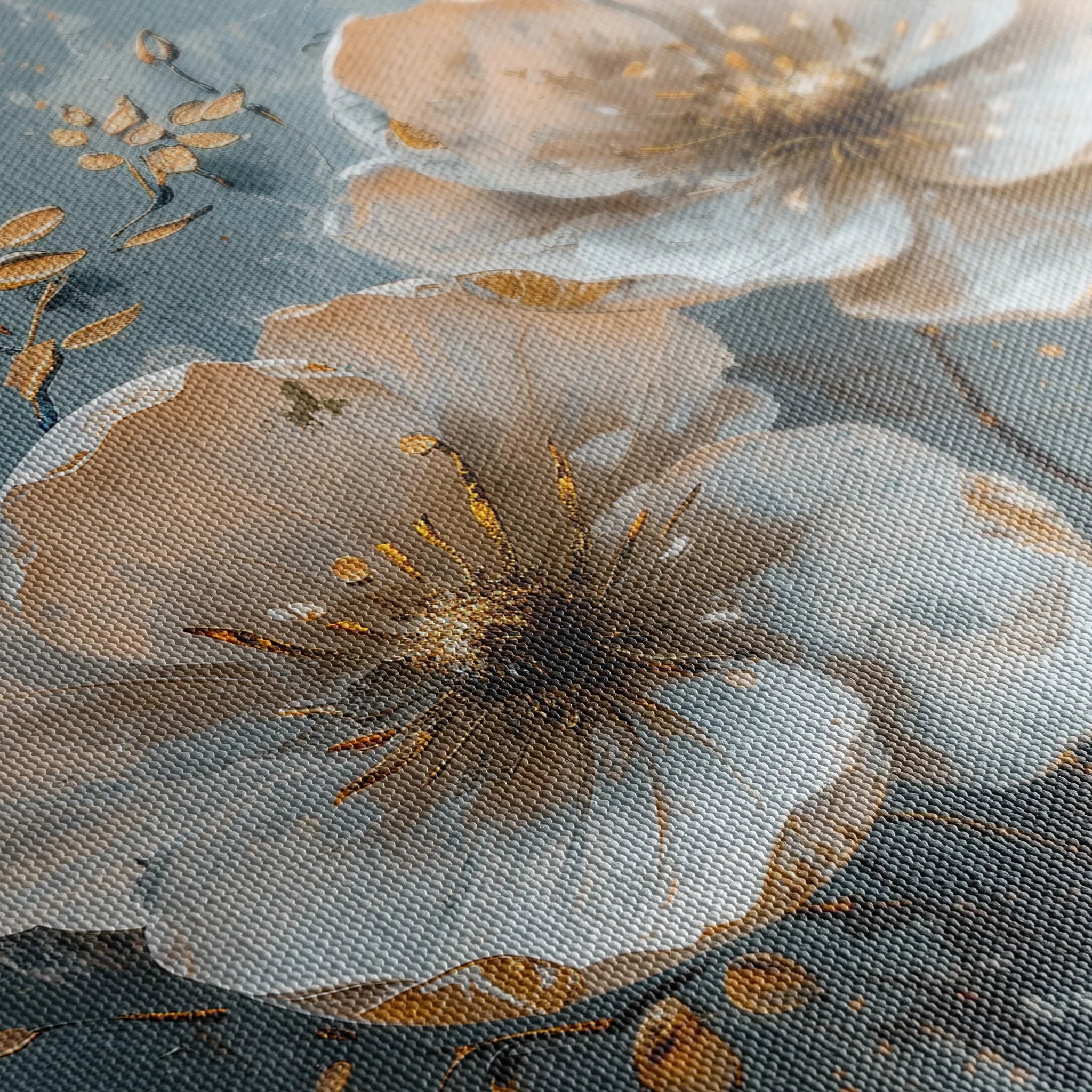 Floral 144 Canvas Art 60 x 40 cm / Black