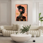 Portrait 144 Canvas Art 60 x 40 cm / Black