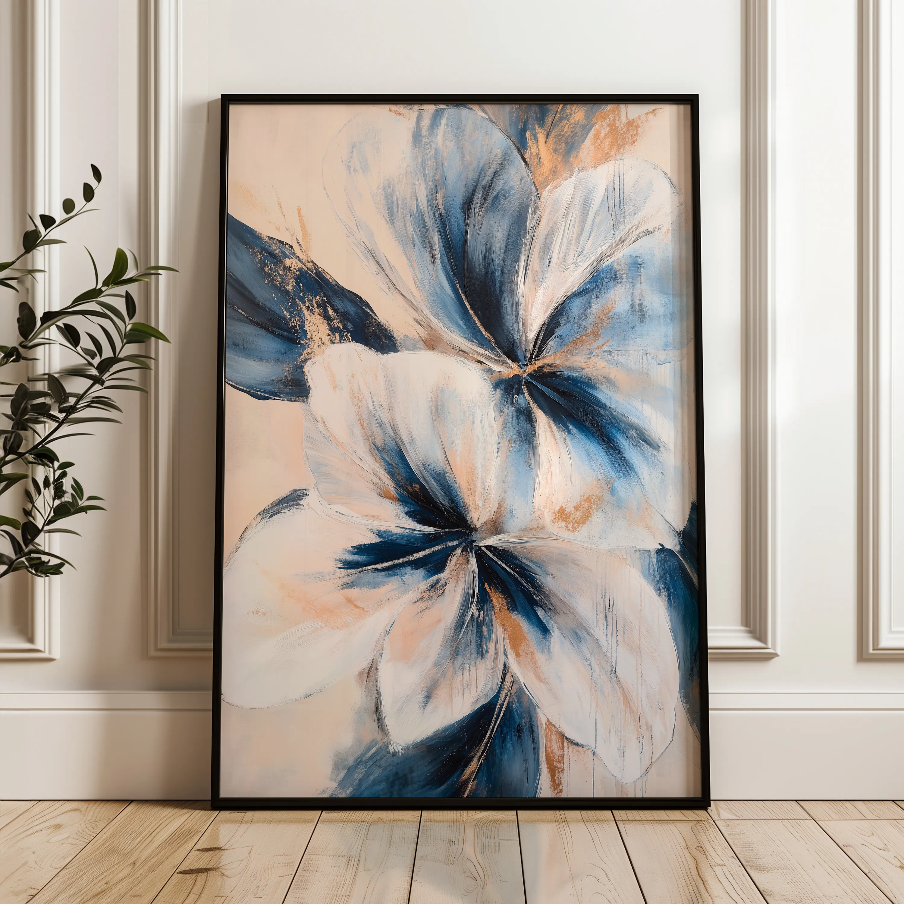 Floral 1440 Canvas Art 60 x 40 cm / Black