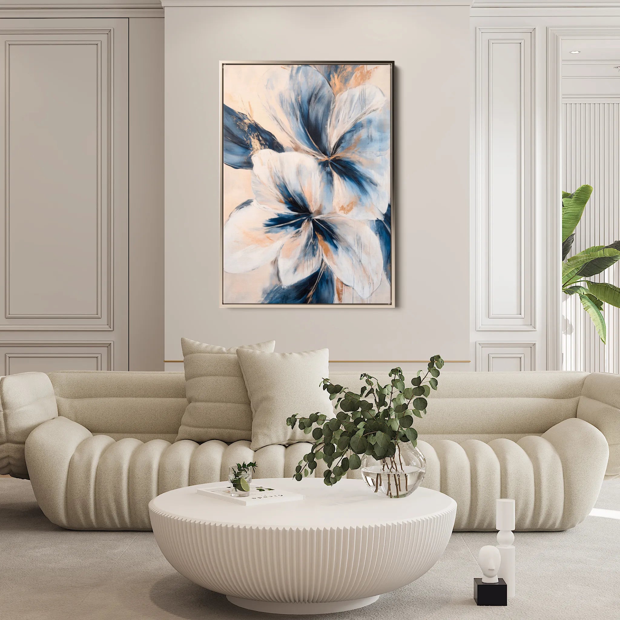 Floral 1440 Canvas Art 60 x 40 cm / Black