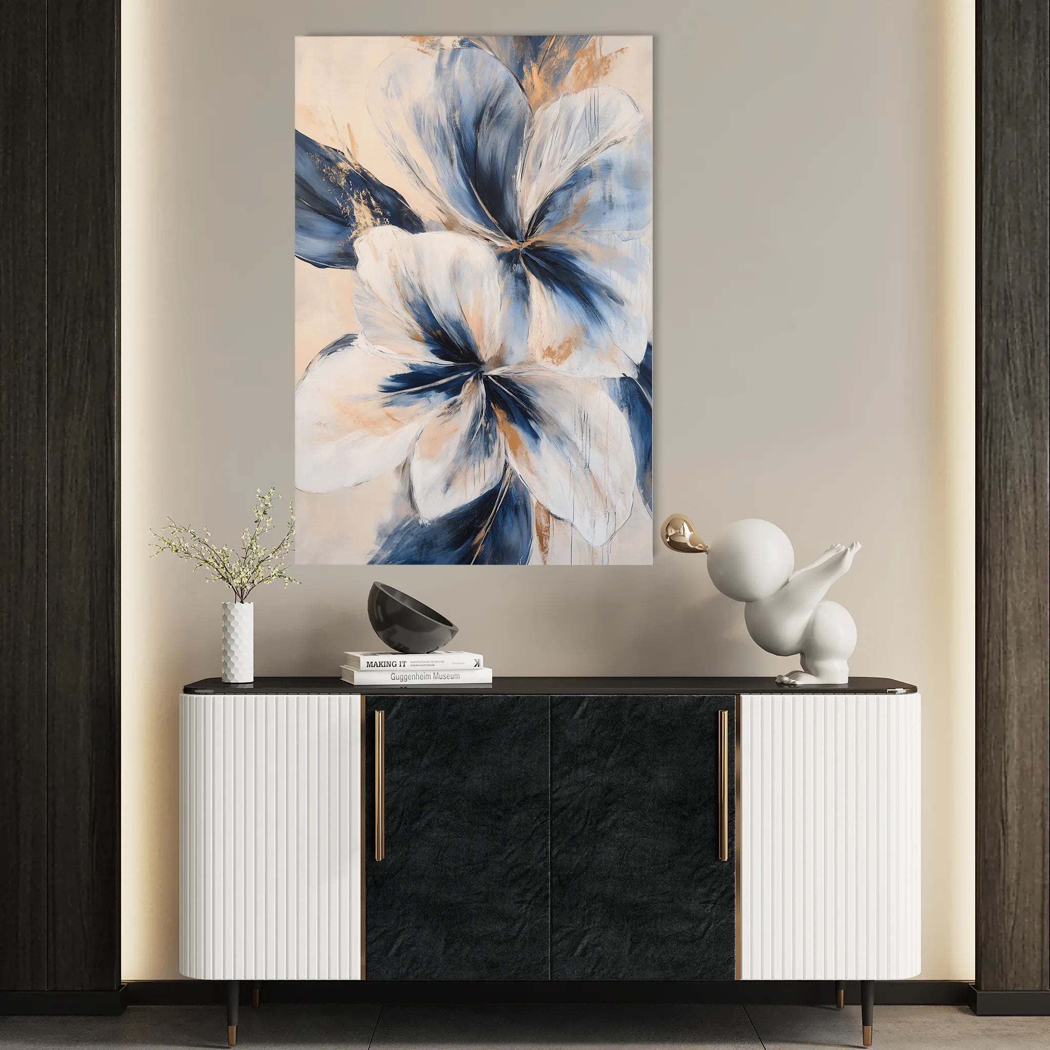 Floral 1440 Canvas Art 60 x 40 cm / Black