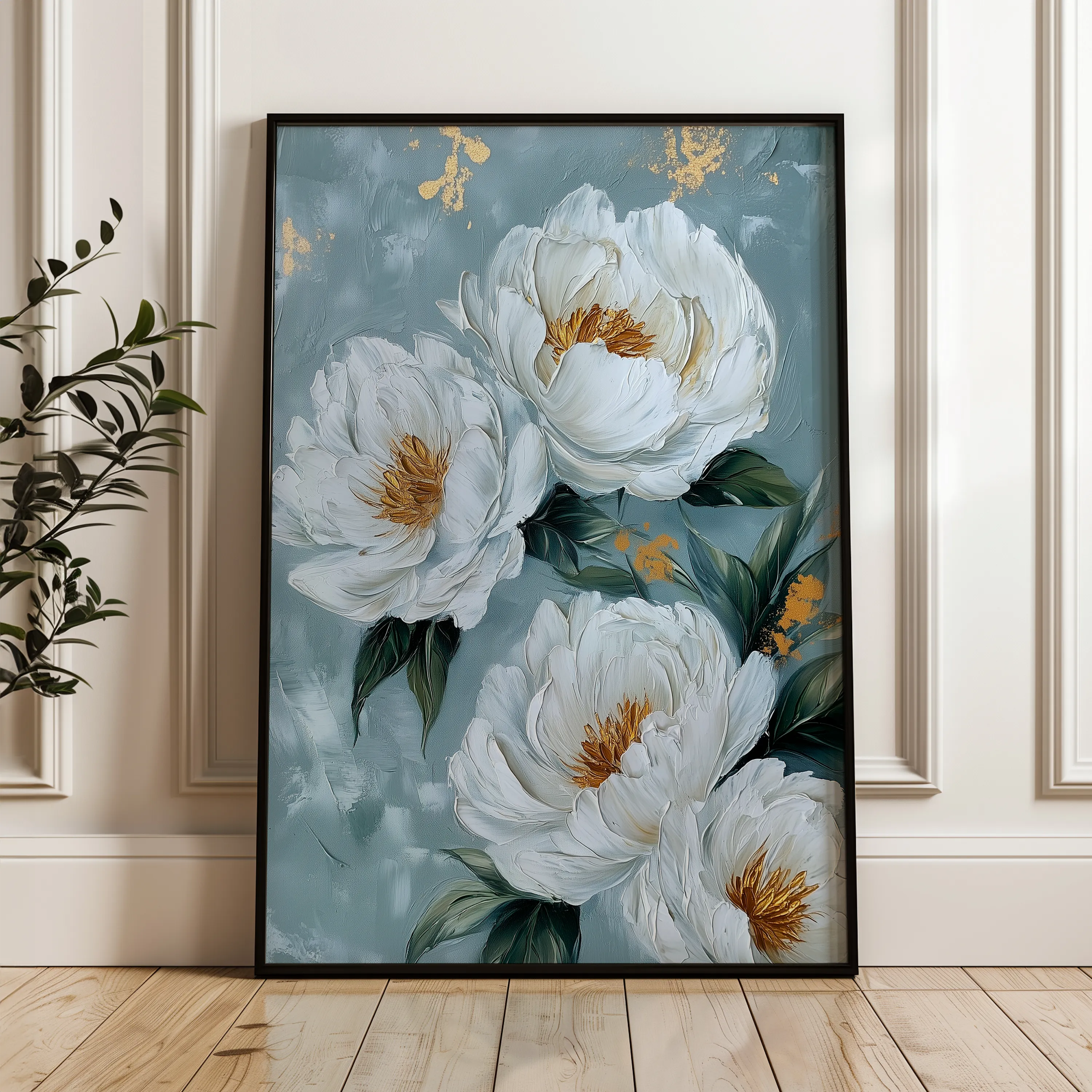 Floral 1441 Canvas Art 60 x 40 cm / Black