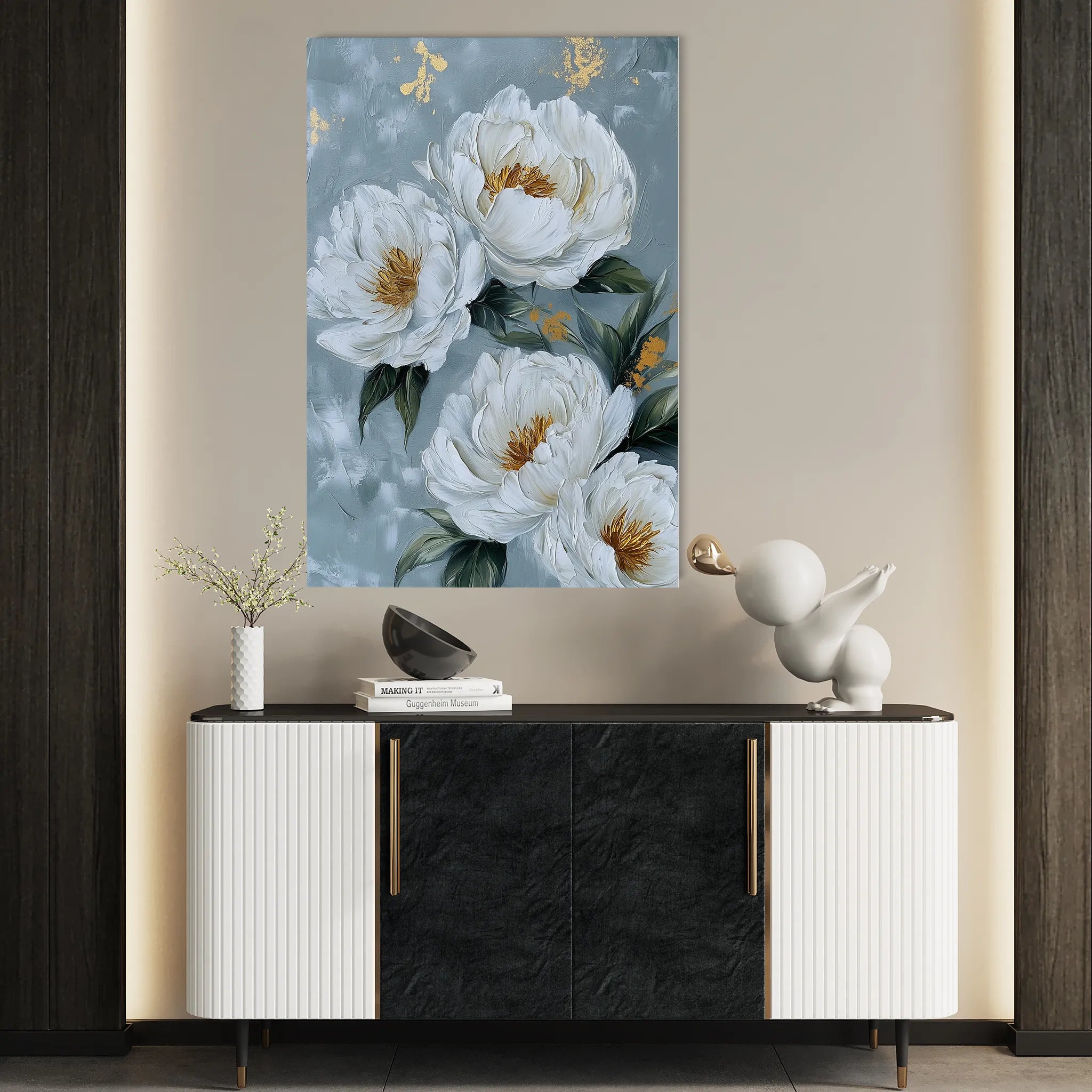 Floral 1441 Canvas Art 60 x 40 cm / Black