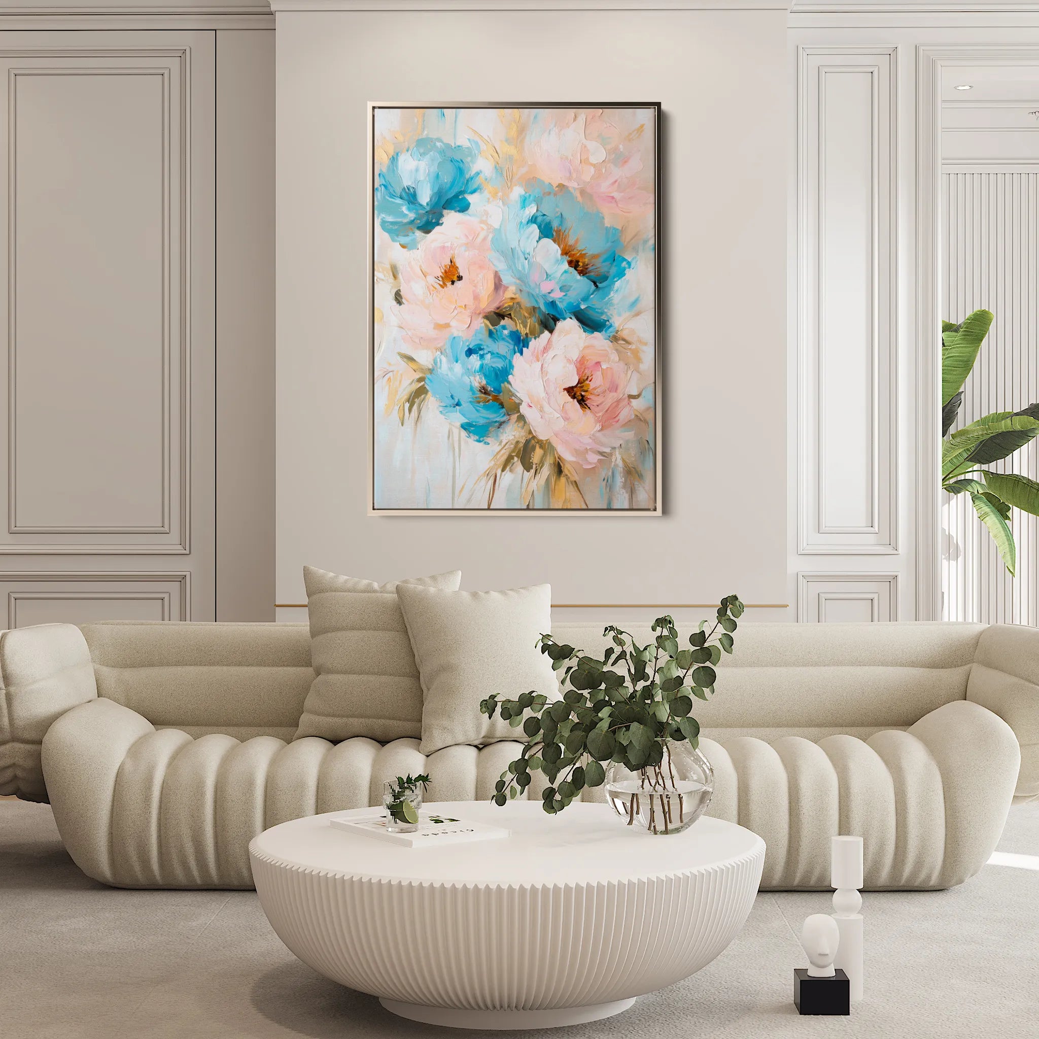 Floral 1442 Canvas Art 60 x 40 cm / Black