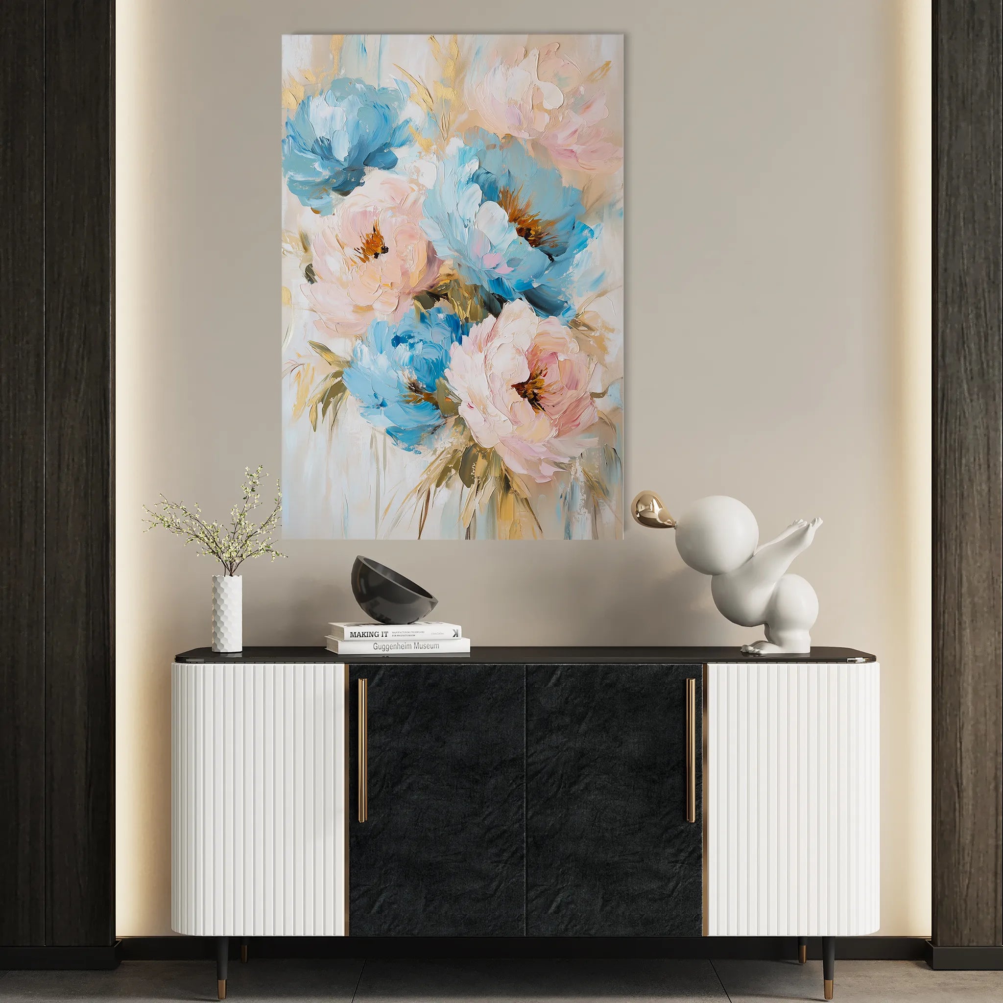 Floral 1442 Canvas Art 60 x 40 cm / Black