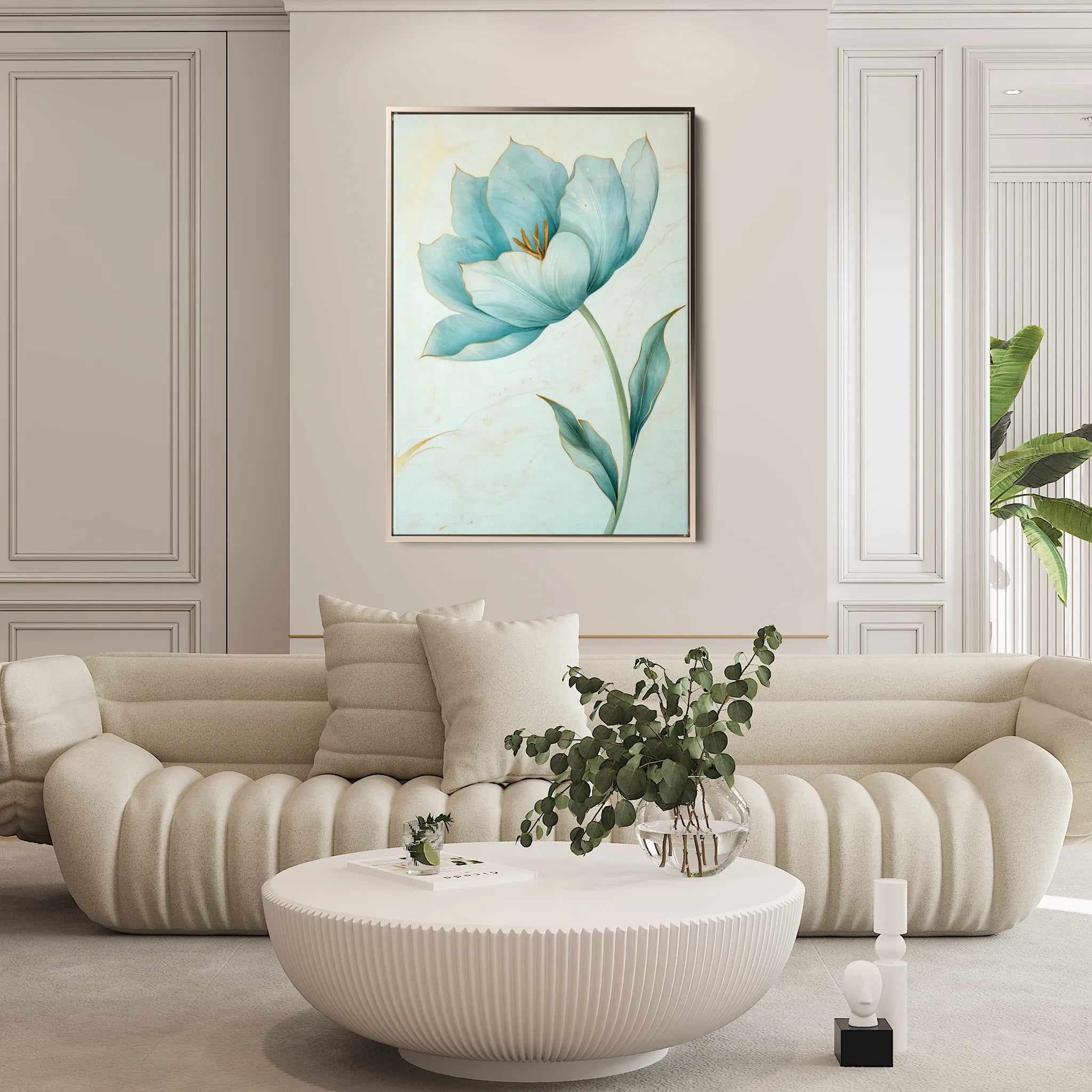 Floral 1444 Canvas Art 60 x 40 cm / Black