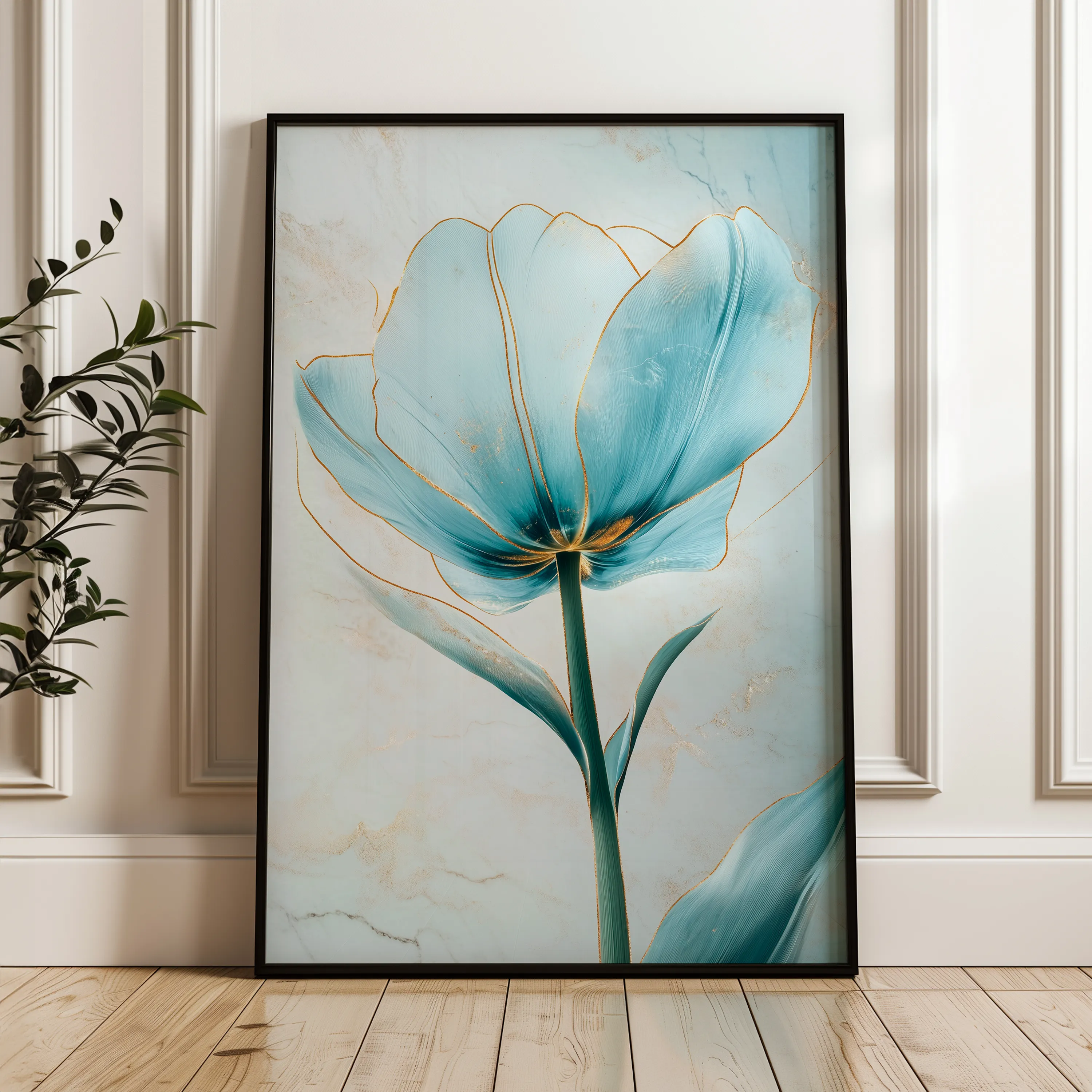 Floral 1445 Canvas Art 60 x 40 cm / Black