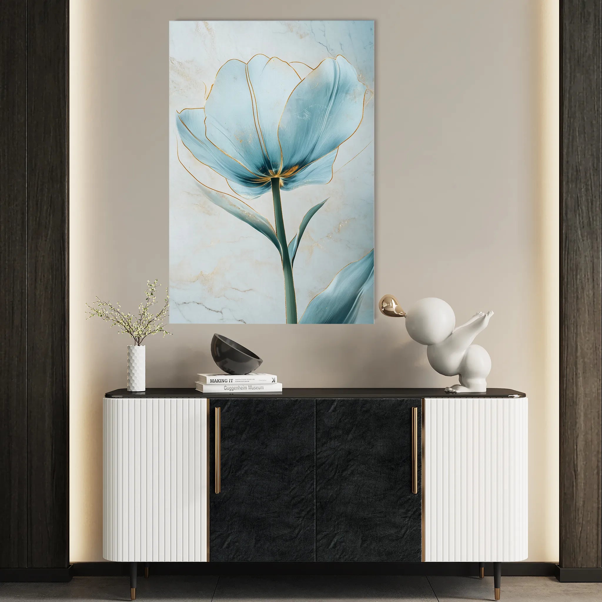 Floral 1445 Canvas Art 60 x 40 cm / Black