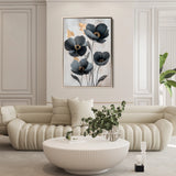 Floral 1446 Canvas Art 60 x 40 cm / Black
