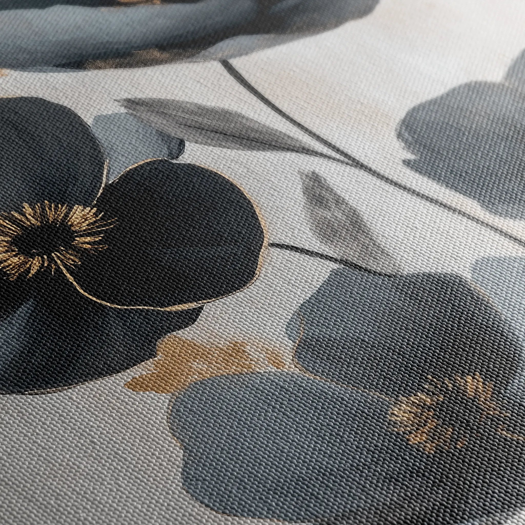 Floral 1446 Canvas Art 60 x 40 cm / Black