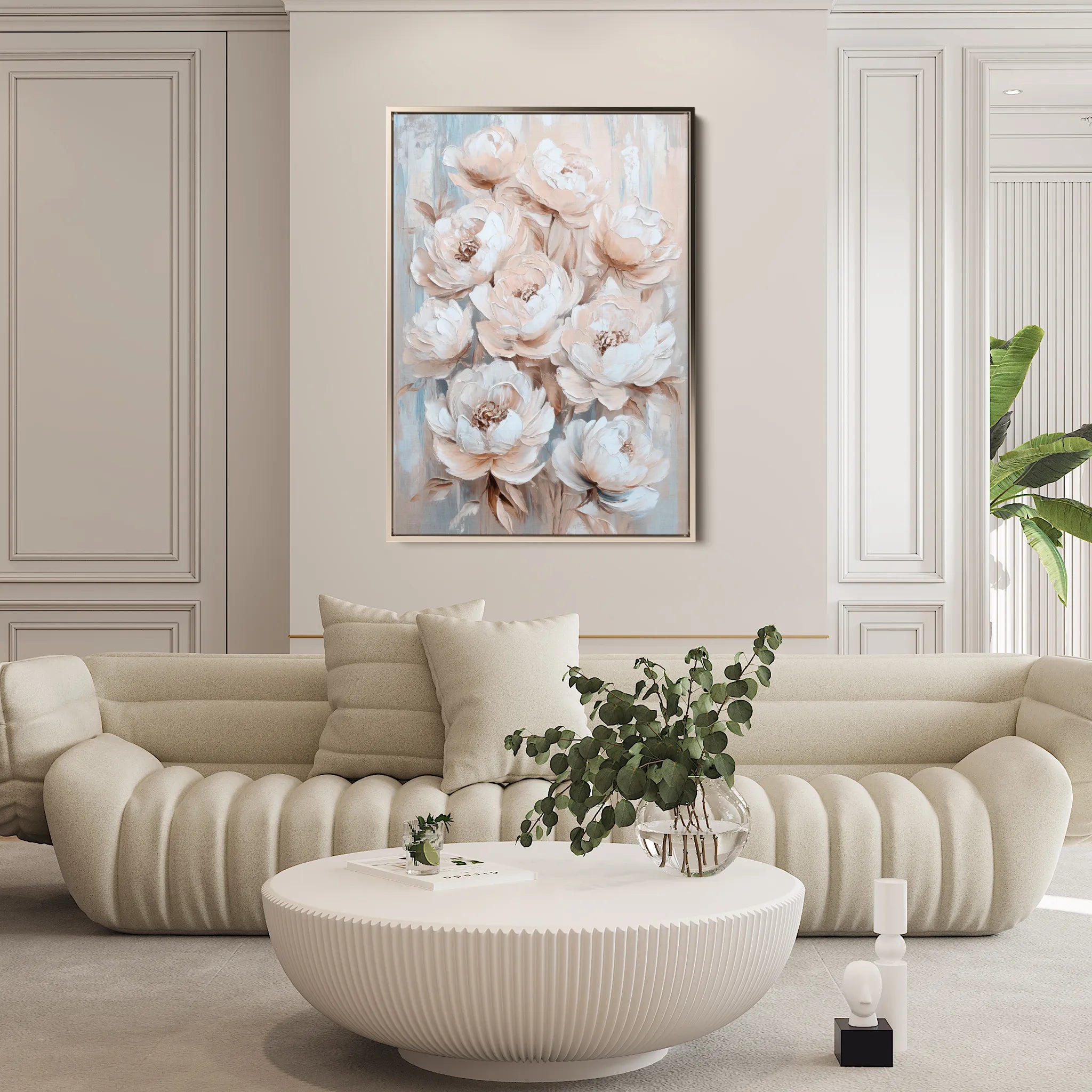 Floral 1447 Canvas Art 60 x 40 cm / Black