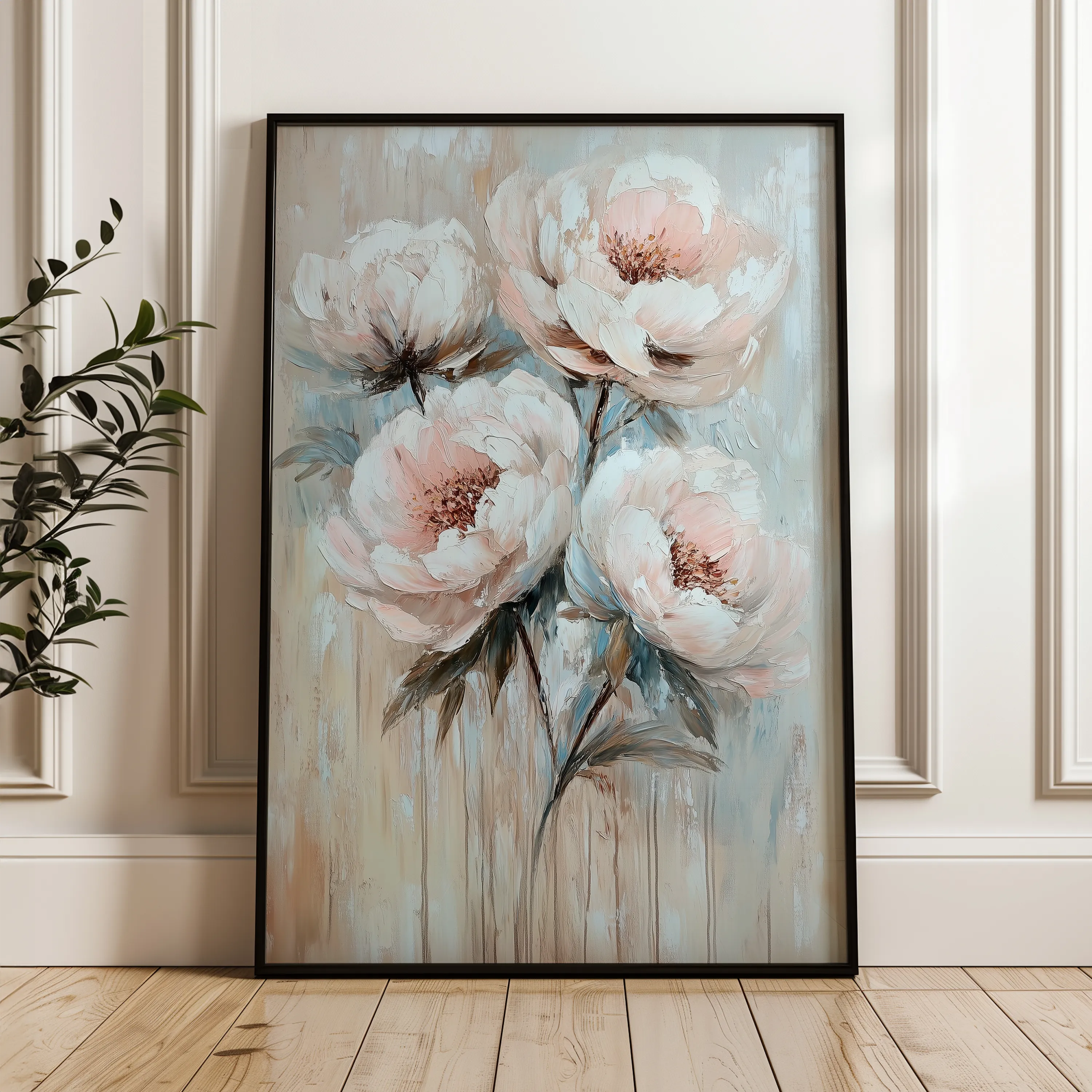 Floral 1448 Canvas Art 60 x 40 cm / Black
