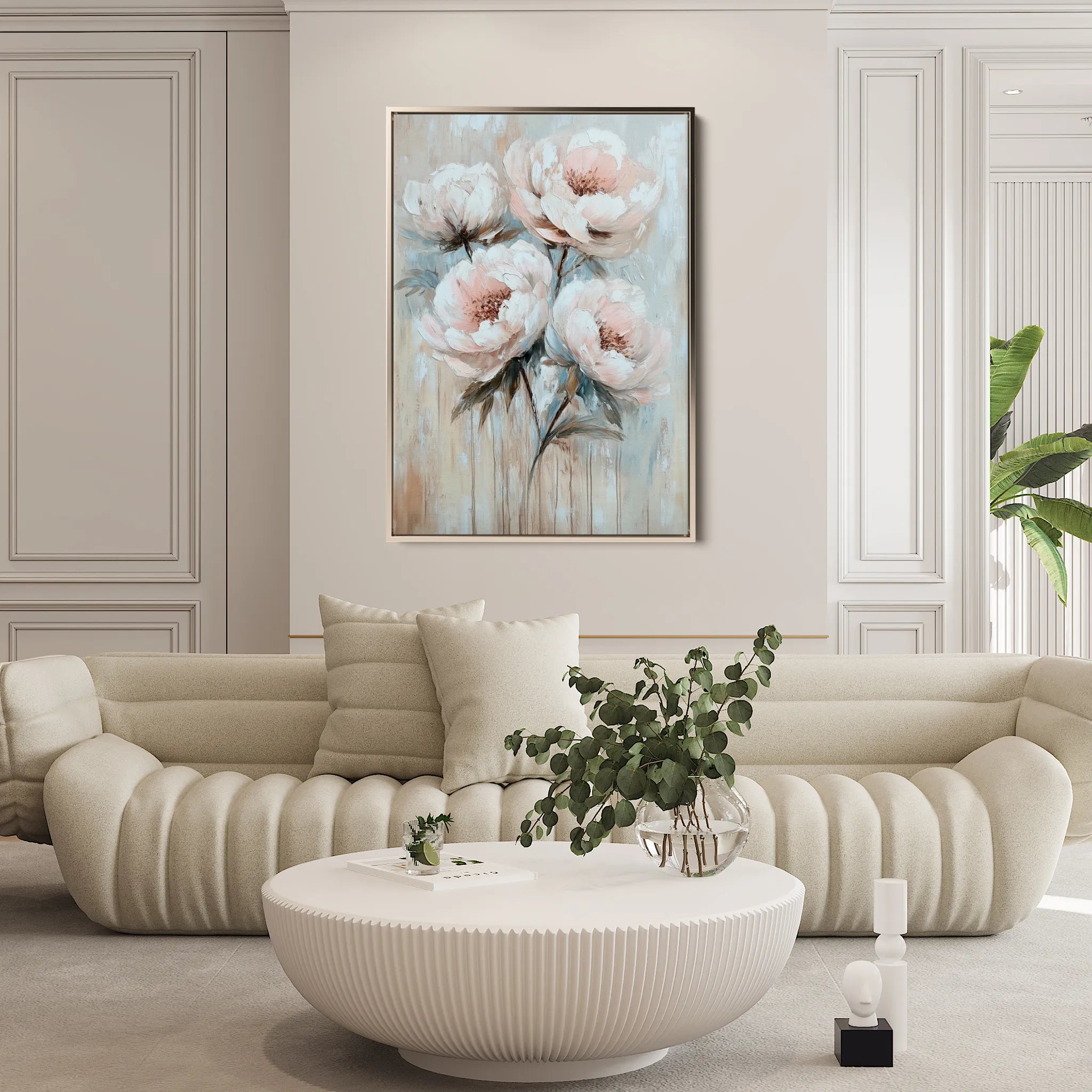 Floral 1448 Canvas Art 60 x 40 cm / Black