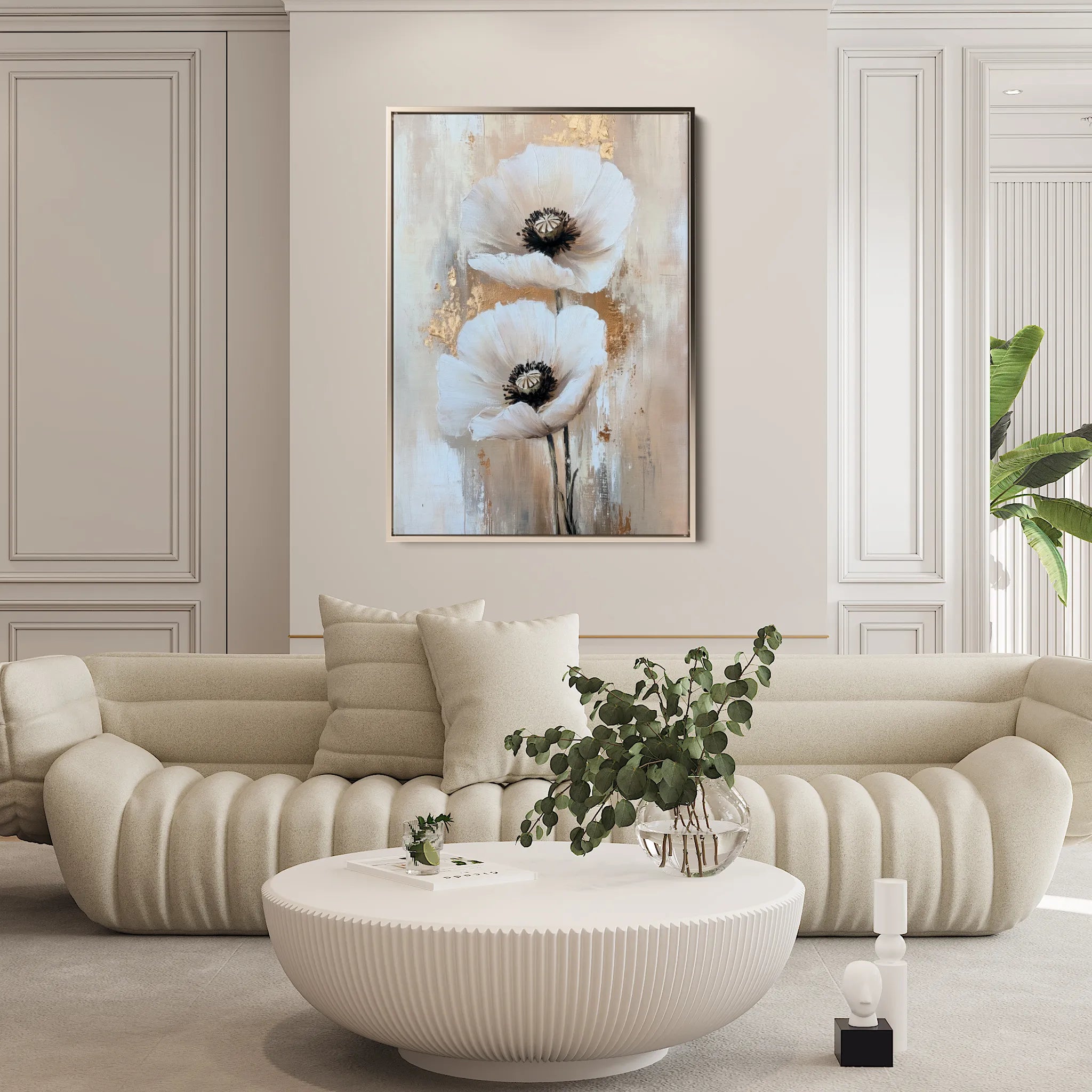 Floral 1449 Canvas Art 60 x 40 cm / Black