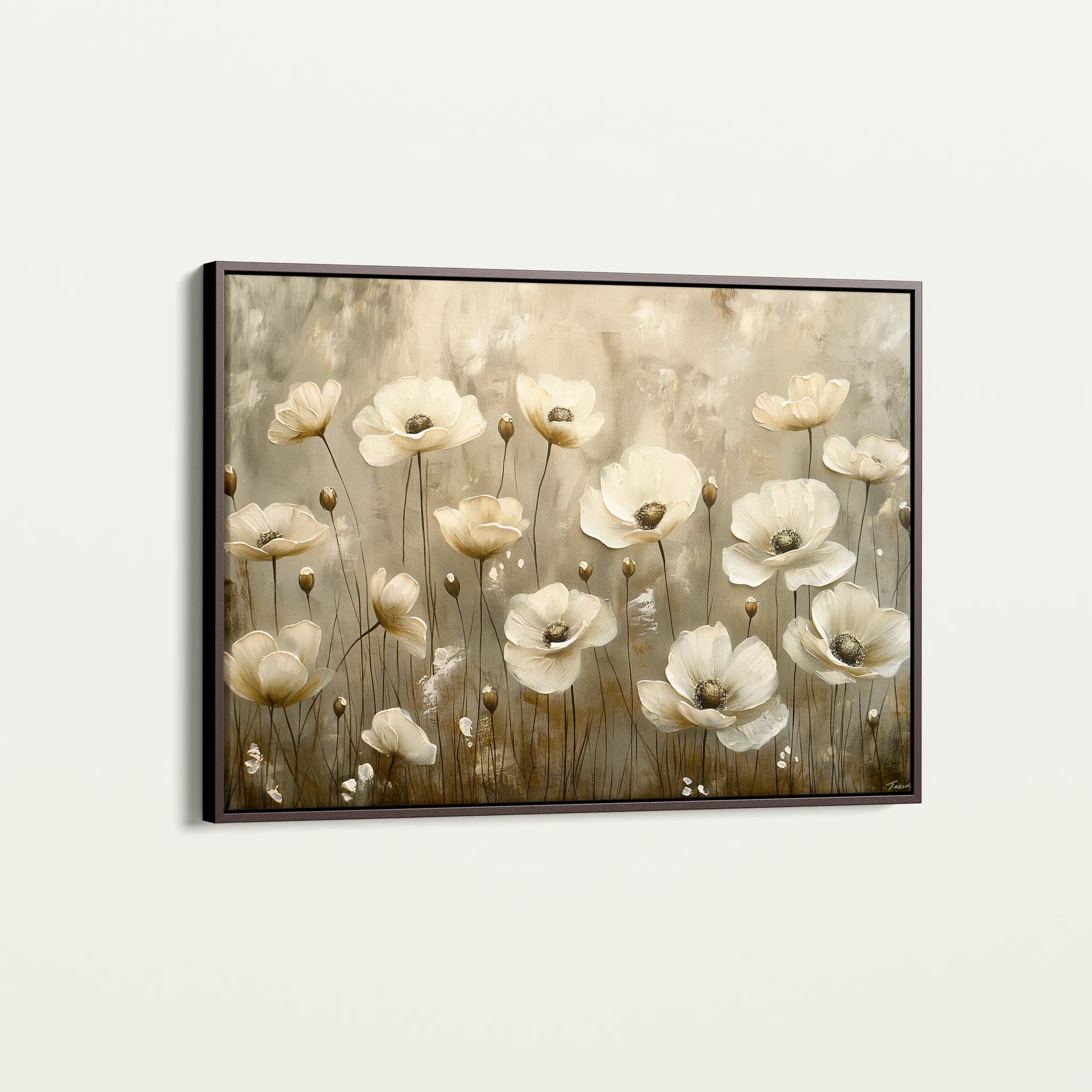 Floral 145 Canvas Art 60 x 40 cm / Black