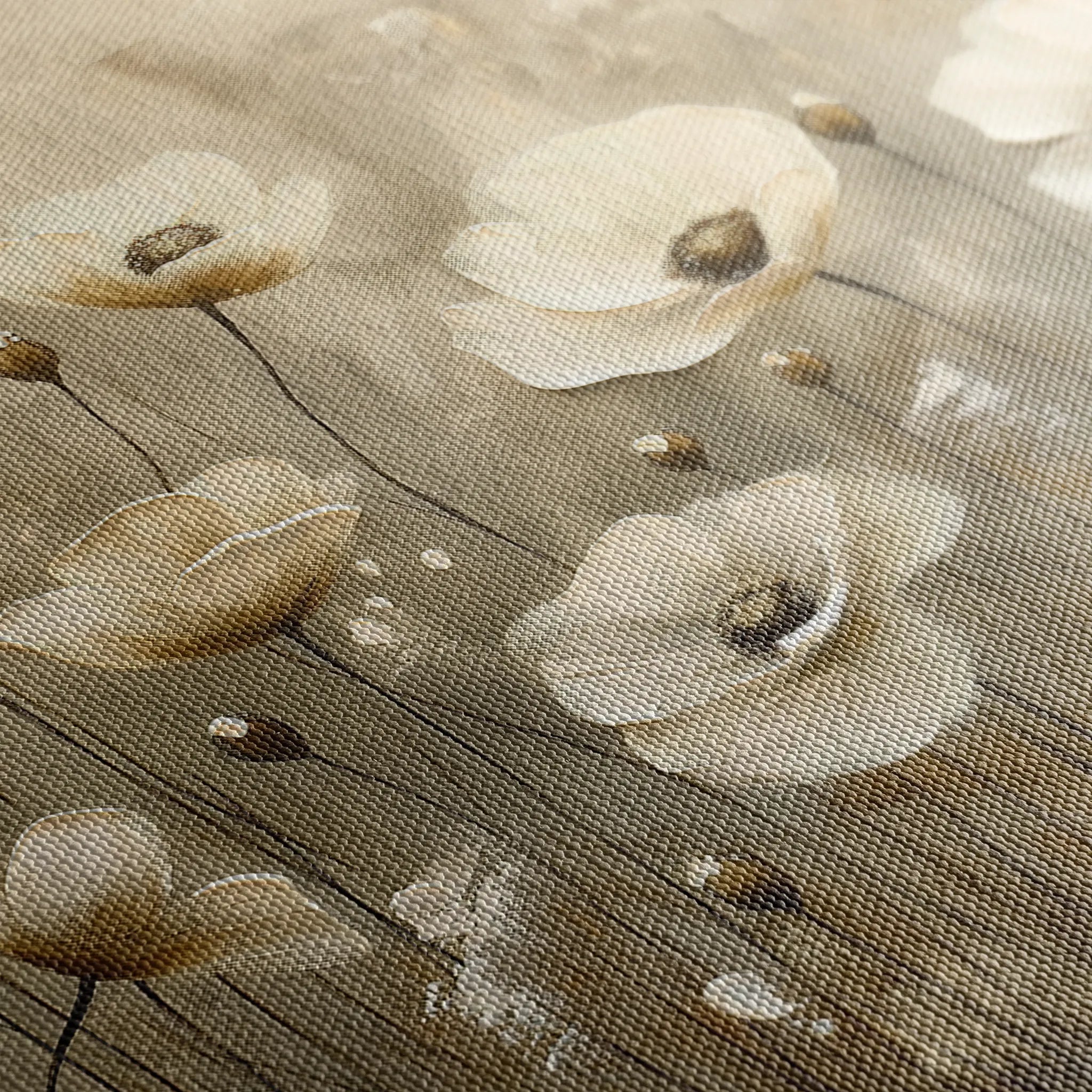 Floral 145 Canvas Art 60 x 40 cm / Black