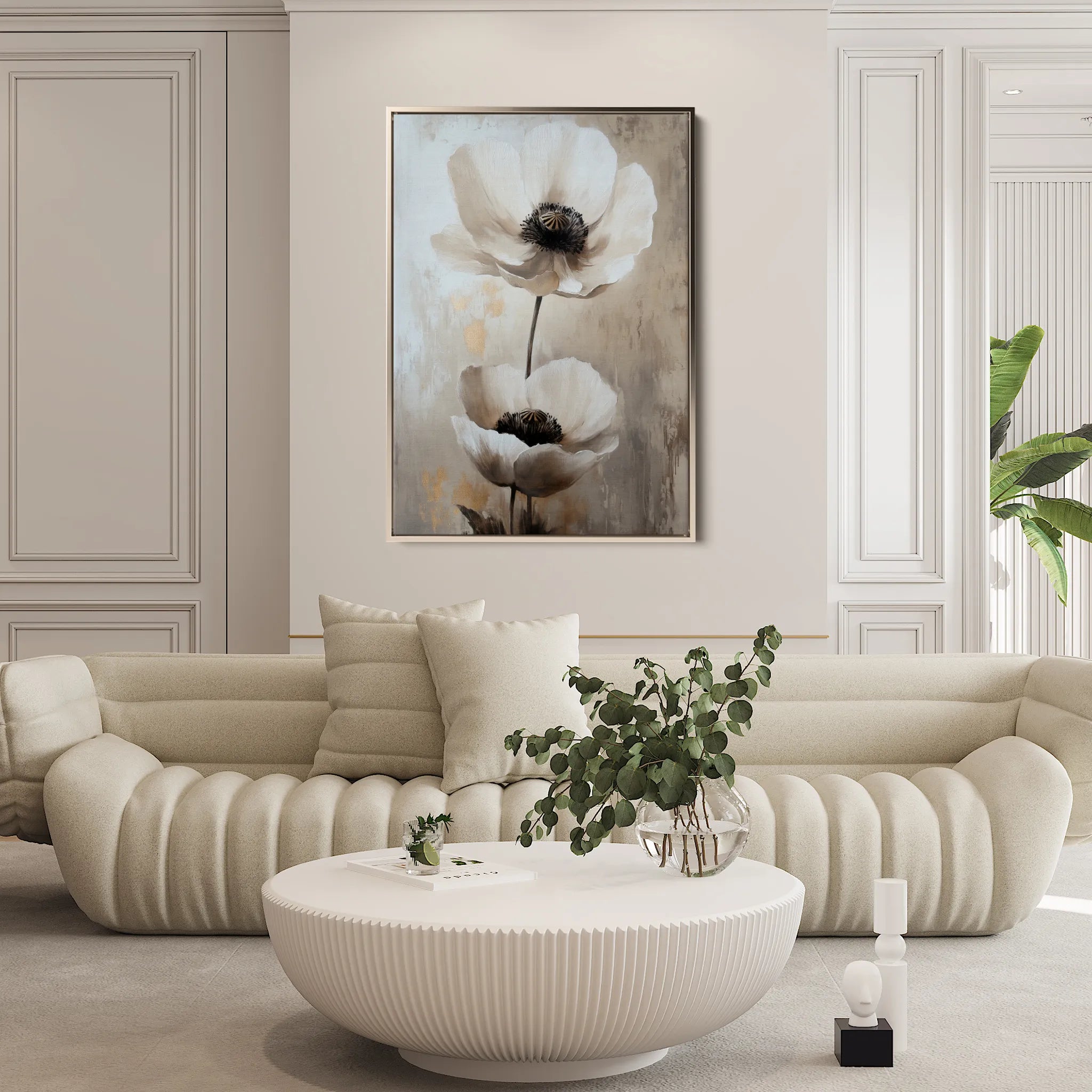 Floral 1450 Canvas Art 60 x 40 cm / Black