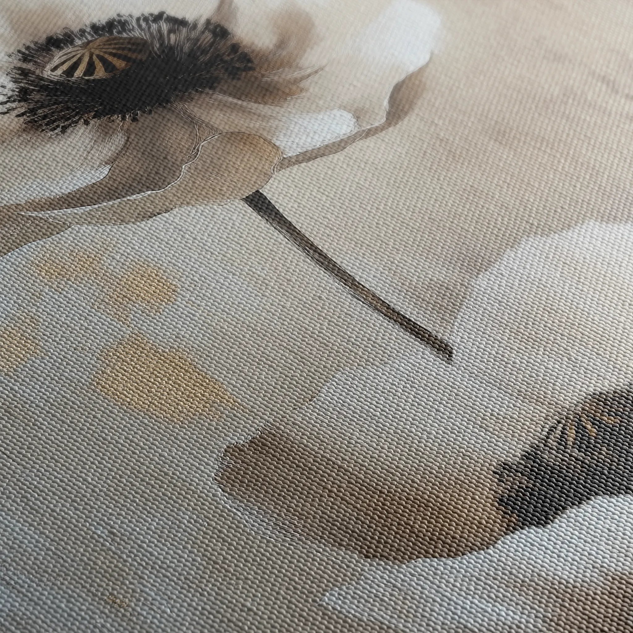 Floral 1450 Canvas Art 60 x 40 cm / Black
