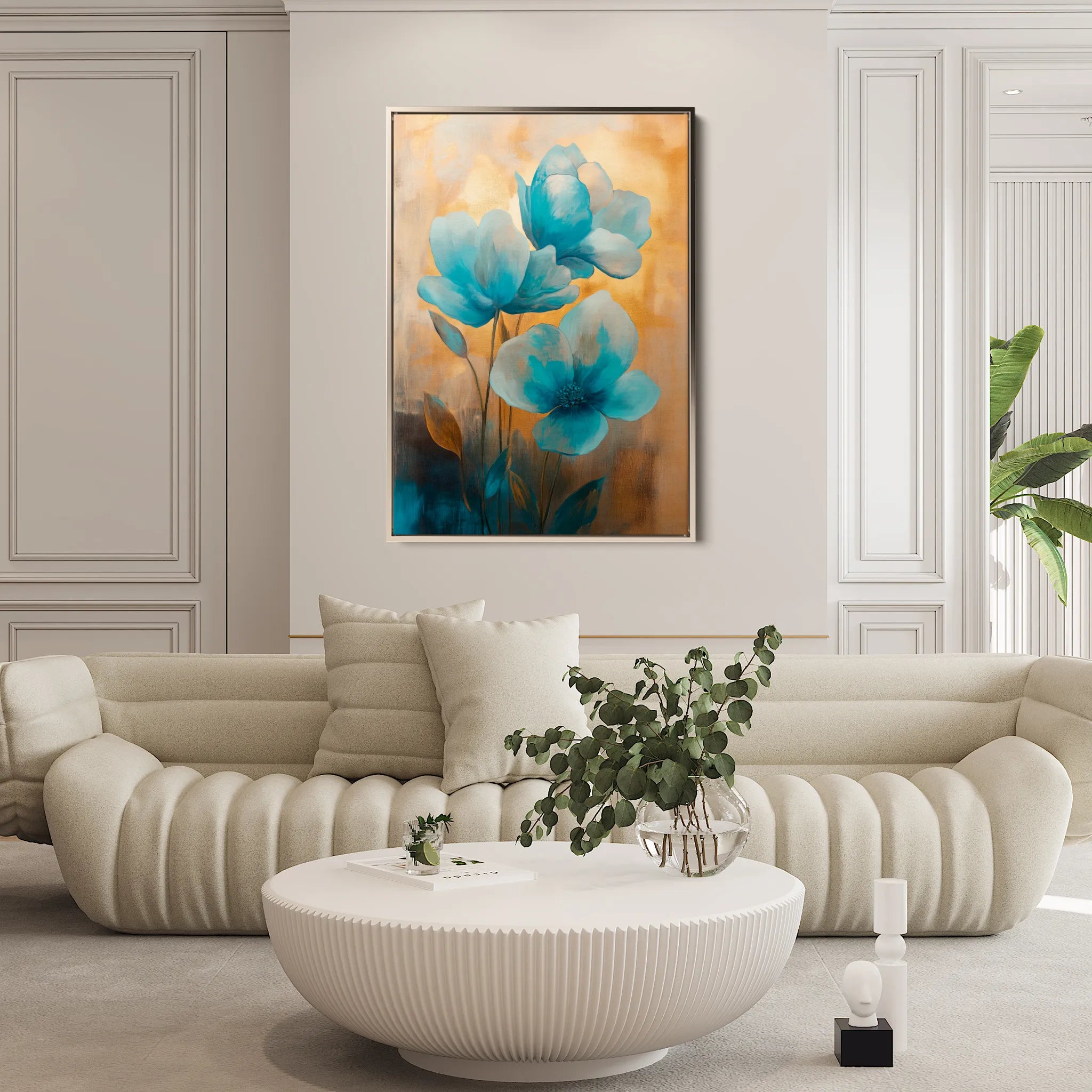 Floral 1451 Canvas Art 60 x 40 cm / Black