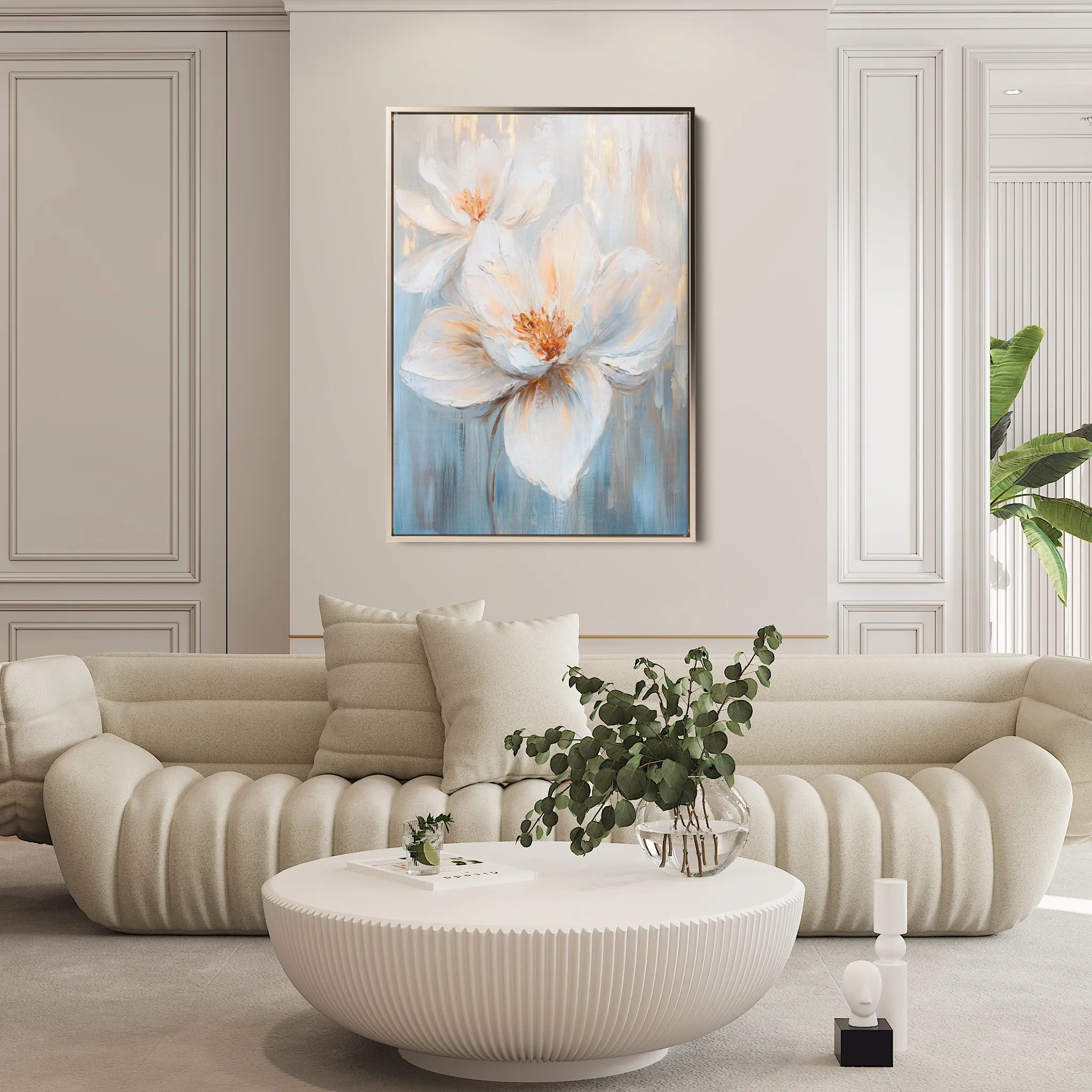 Floral 1452 Canvas Art 60 x 40 cm / Black