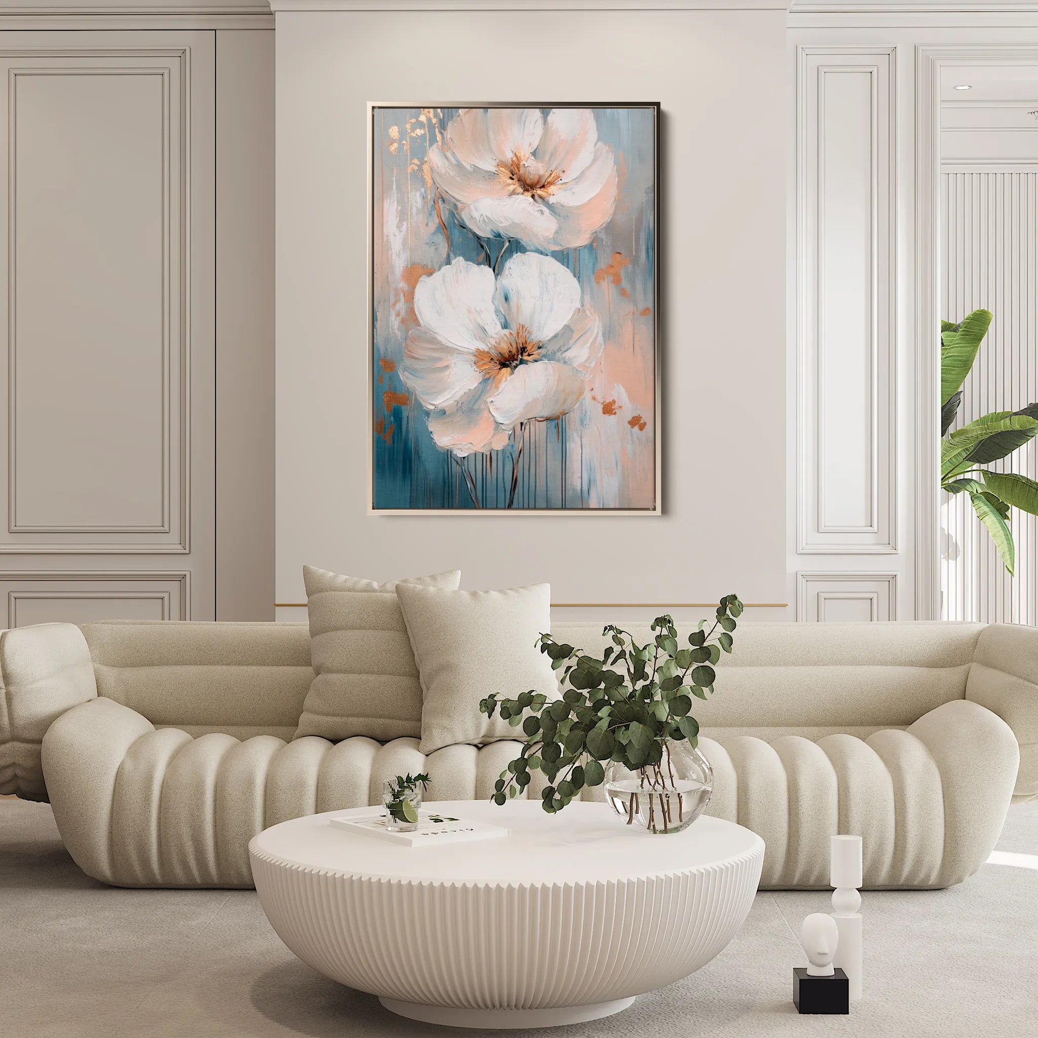 Floral 1453 Canvas Art 60 x 40 cm / Black