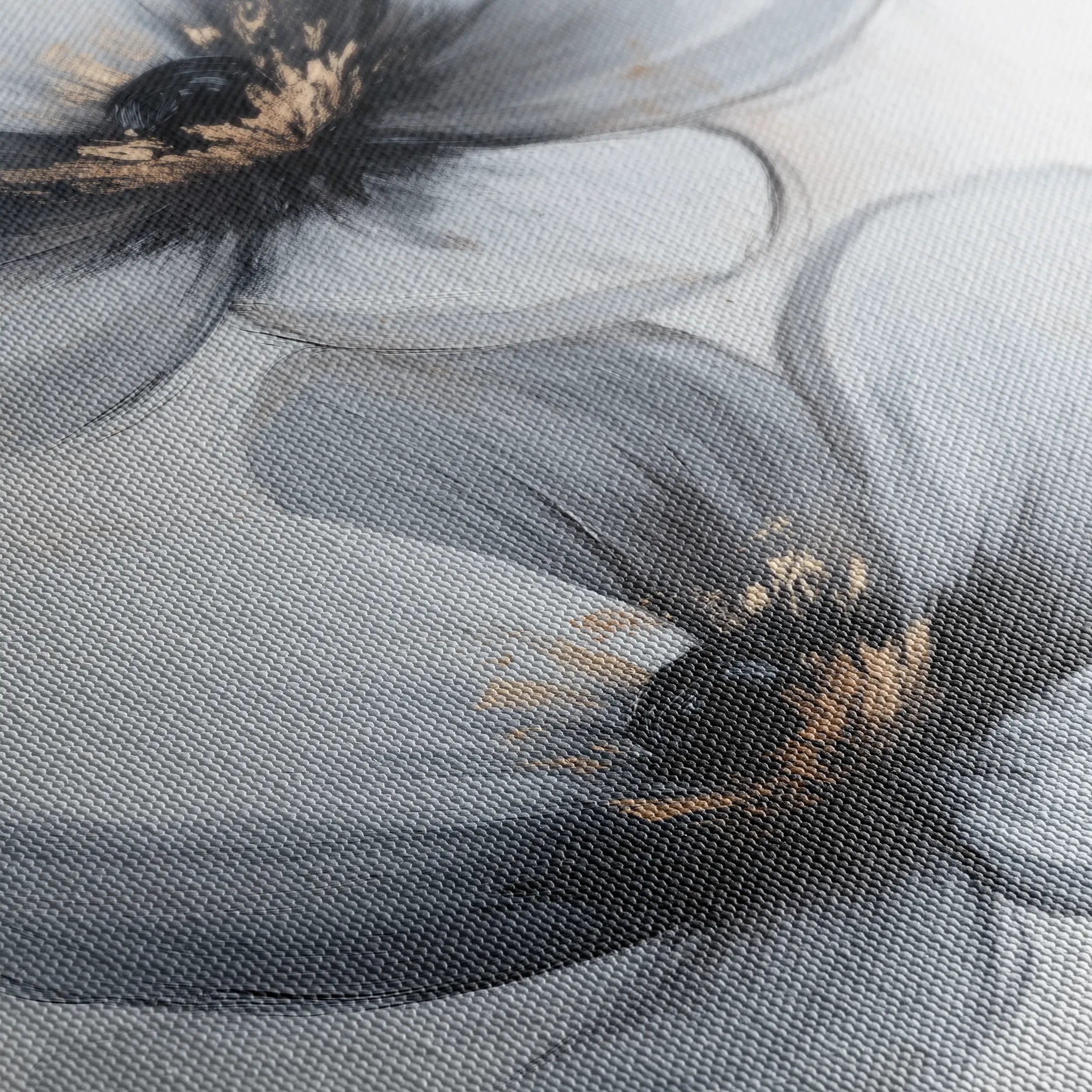 Floral 1454 Canvas Art 60 x 40 cm / Black