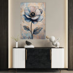 Floral 1457 Canvas Art 60 x 40 cm / Black