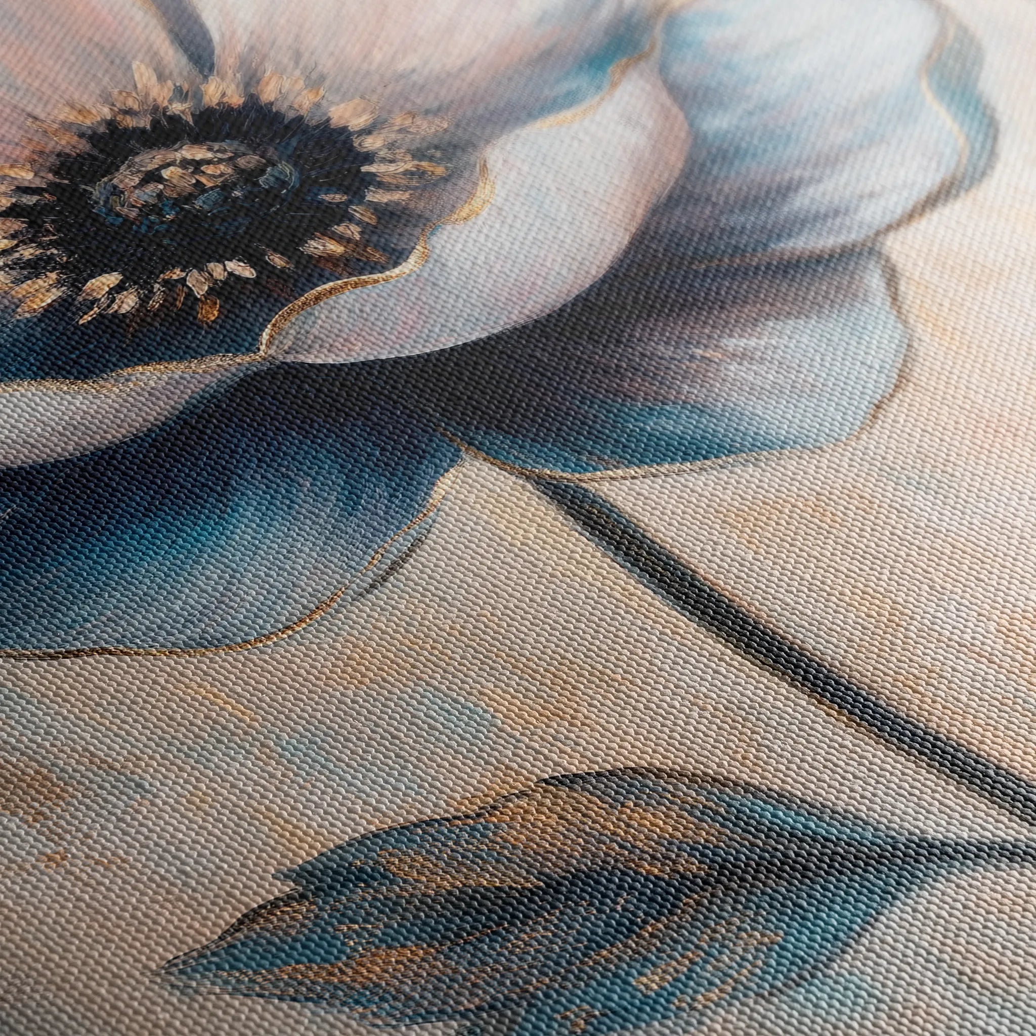 Floral 1457 Canvas Art 60 x 40 cm / Black