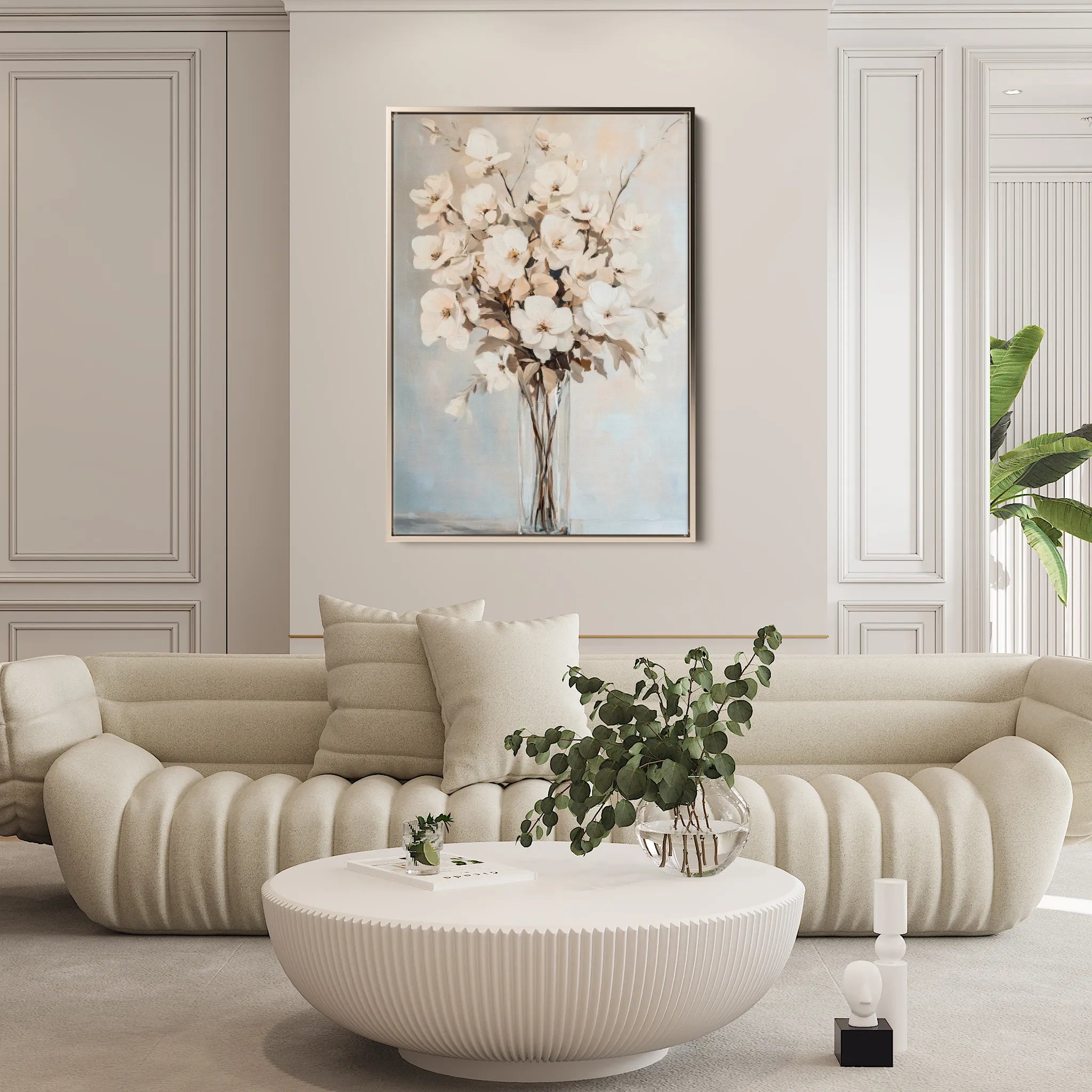 Floral 1458 Canvas Art 60 x 40 cm / Black