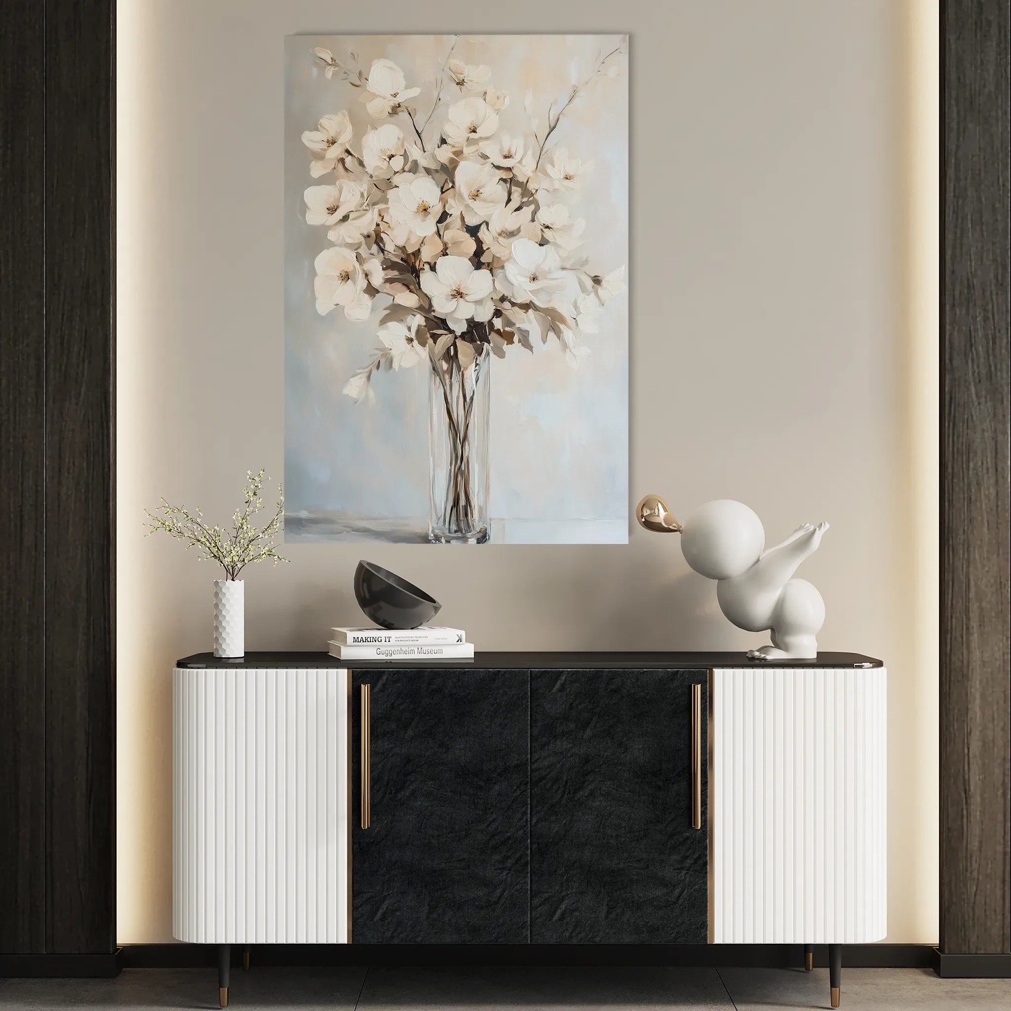 Floral 1458 Canvas Art 60 x 40 cm / Black