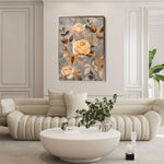 Floral 1459 Canvas Art 60 x 40 cm / Black