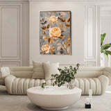 Floral 1459 Canvas Art 60 x 40 cm / Black