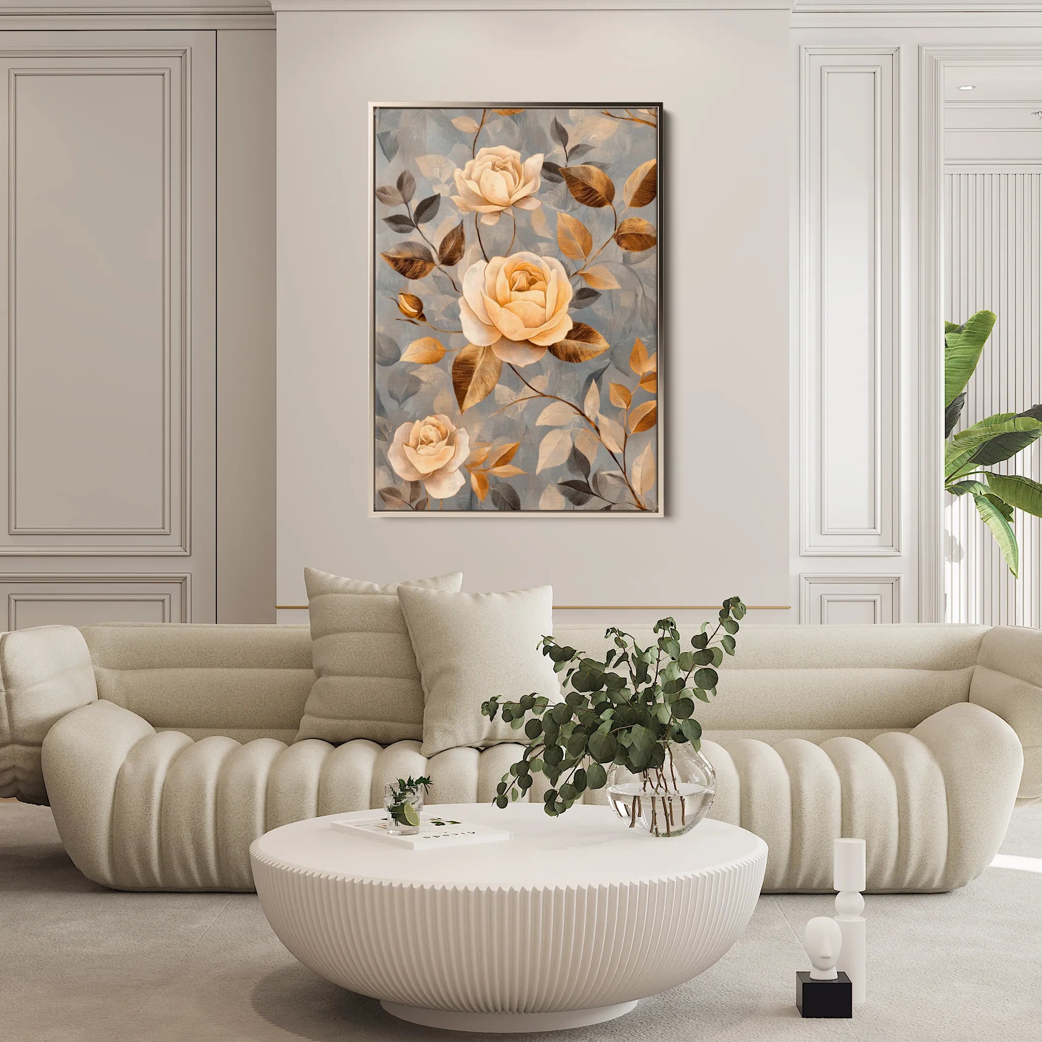 Floral 1459 Canvas Art 60 x 40 cm / Black