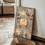 Floral 1459 Canvas Art 60 x 40 cm / Black