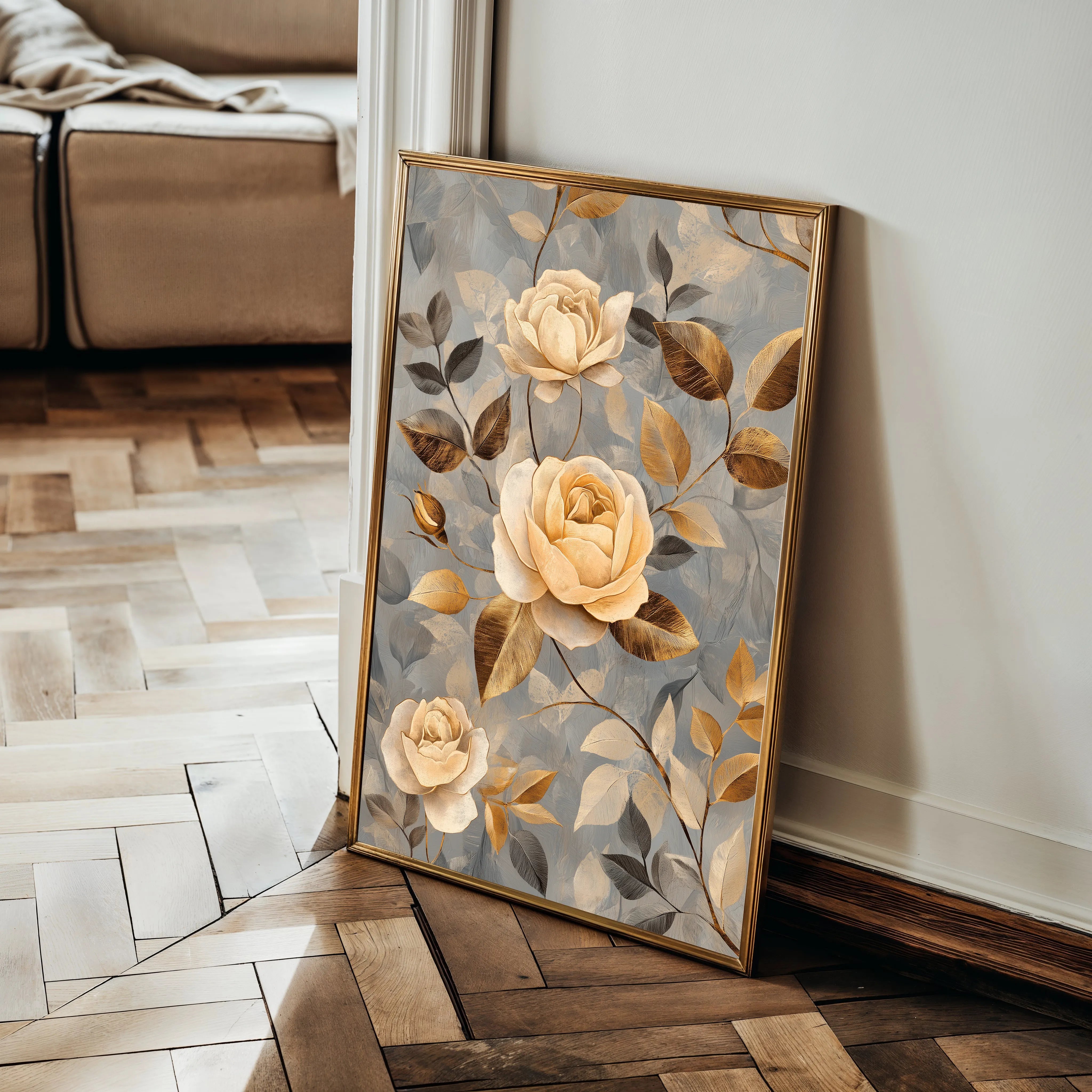 Floral 1459 Canvas Art 60 x 40 cm / Black