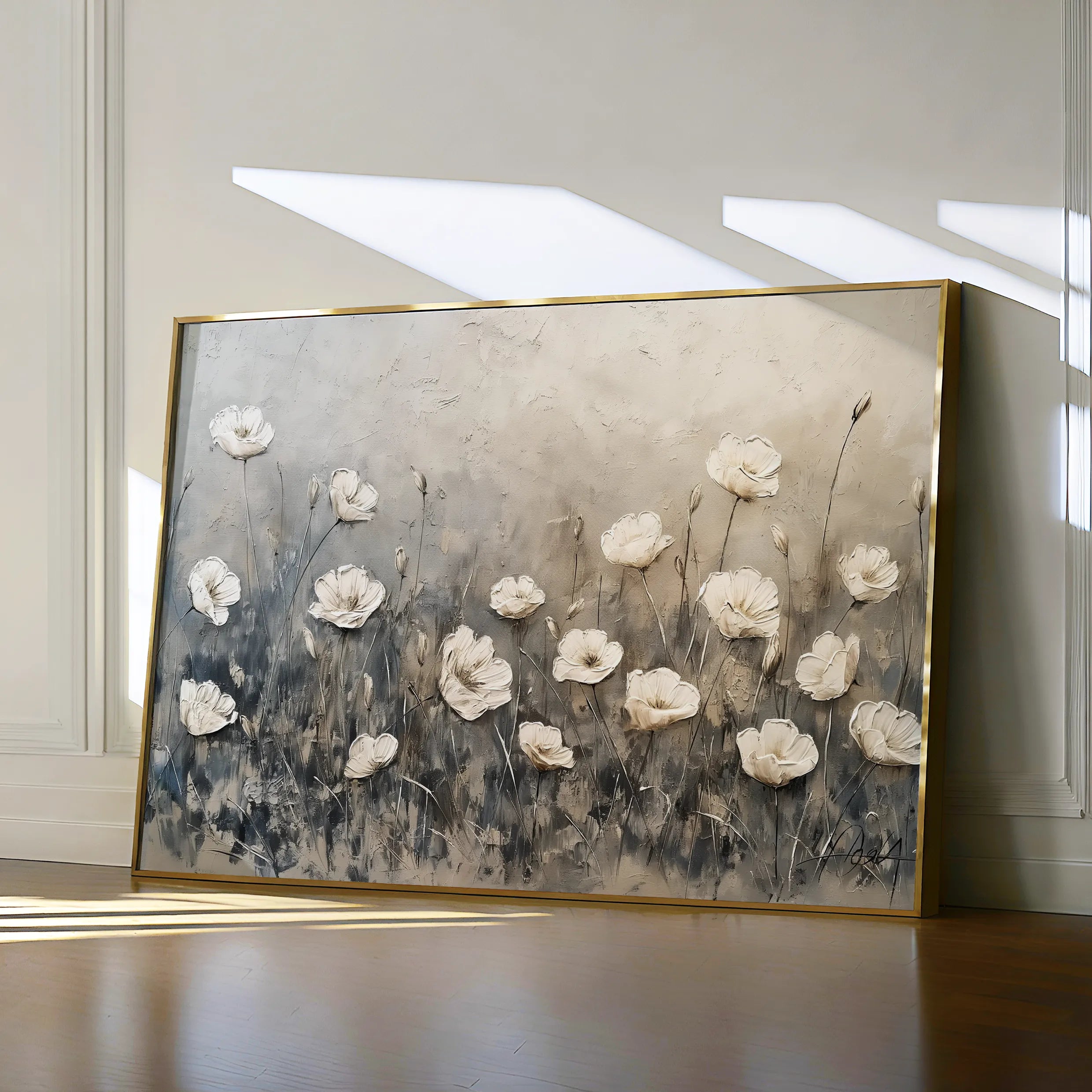 Floral 146 Canvas Art 60 x 40 cm / Black