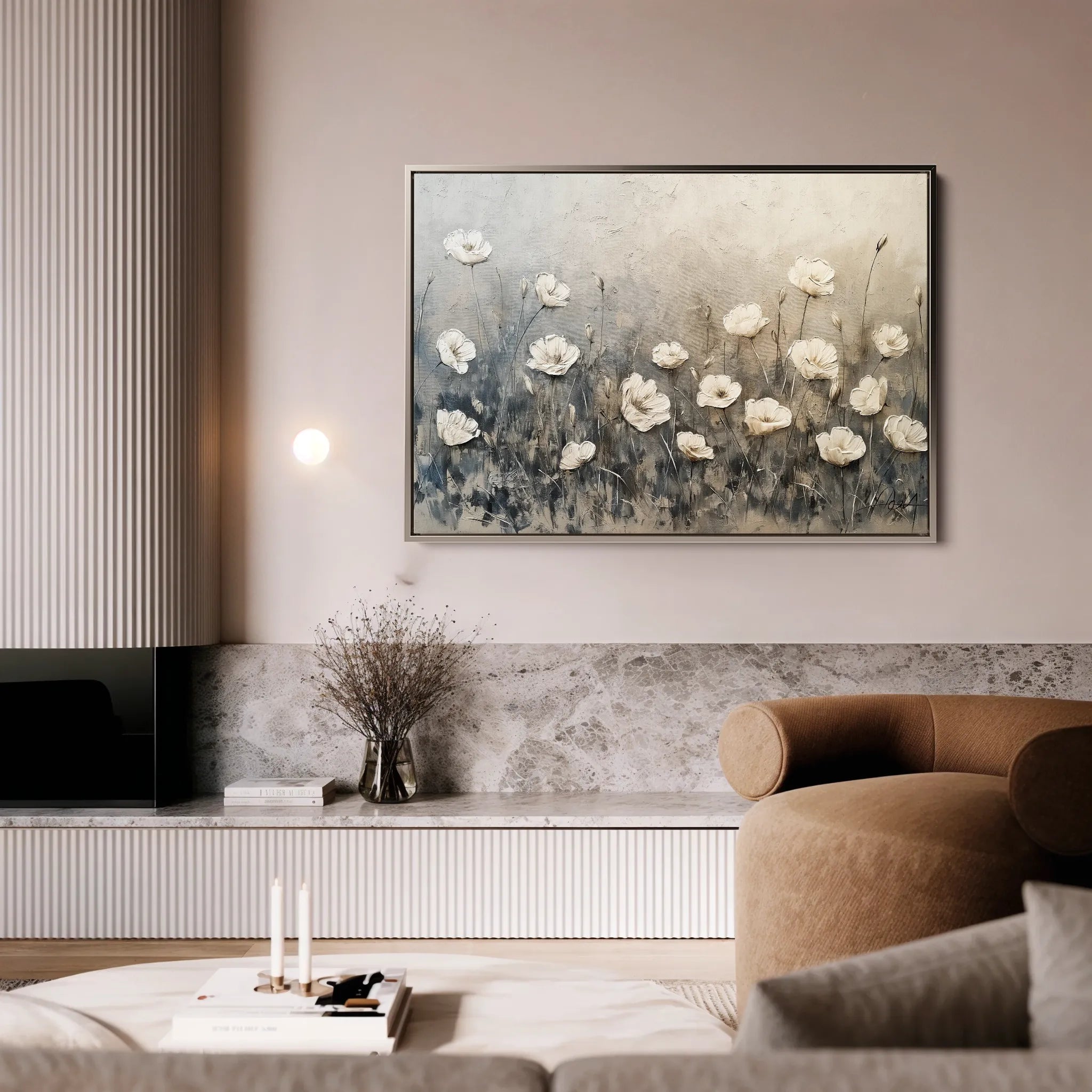 Floral 146 Canvas Art 60 x 40 cm / Black