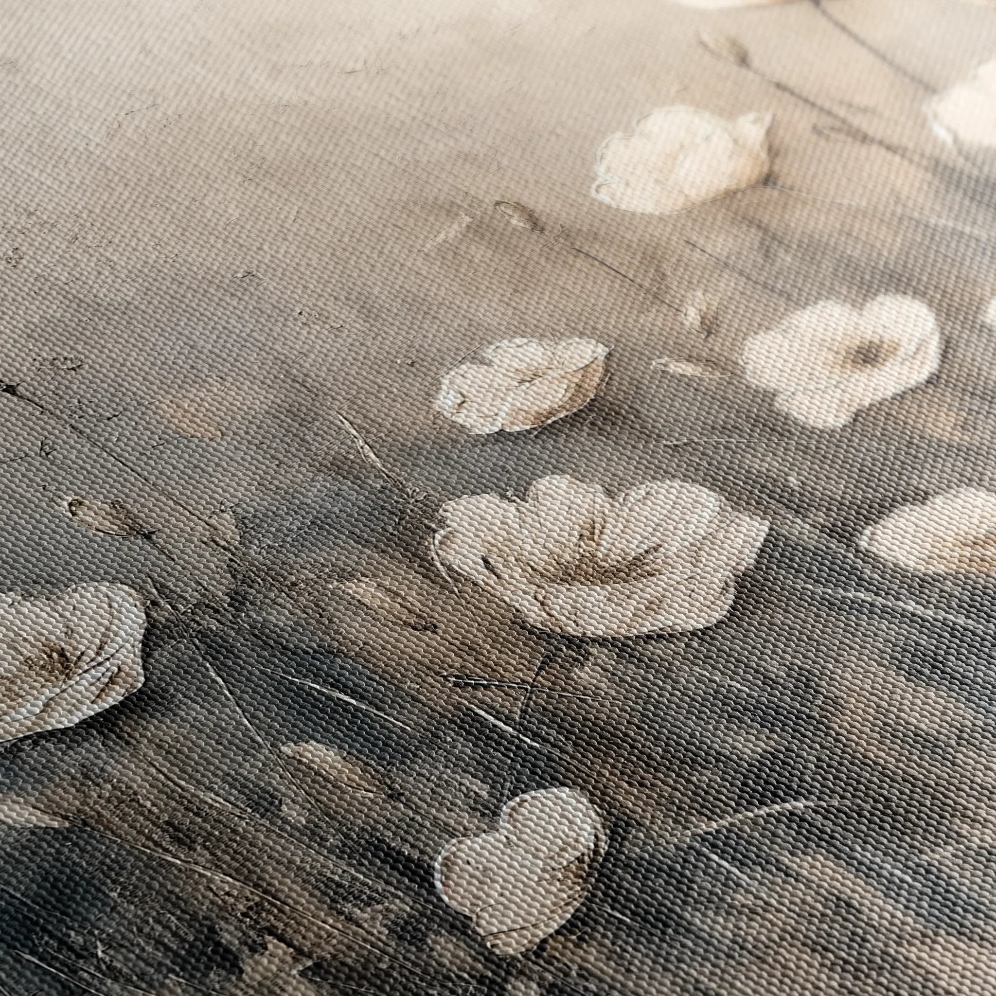 Floral 146 Canvas Art 60 x 40 cm / Black