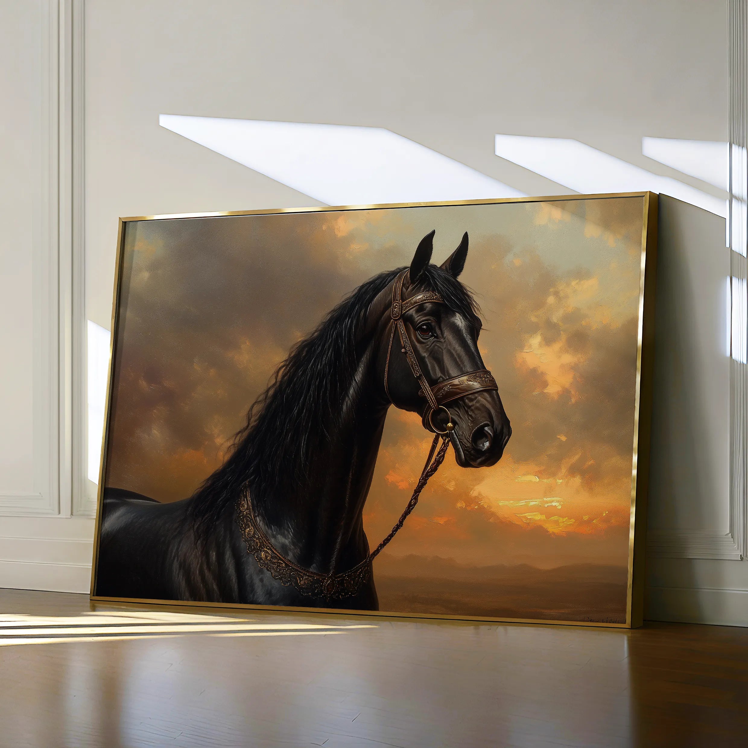 Horses 146 Canvas Art 60 x 40 cm / Black