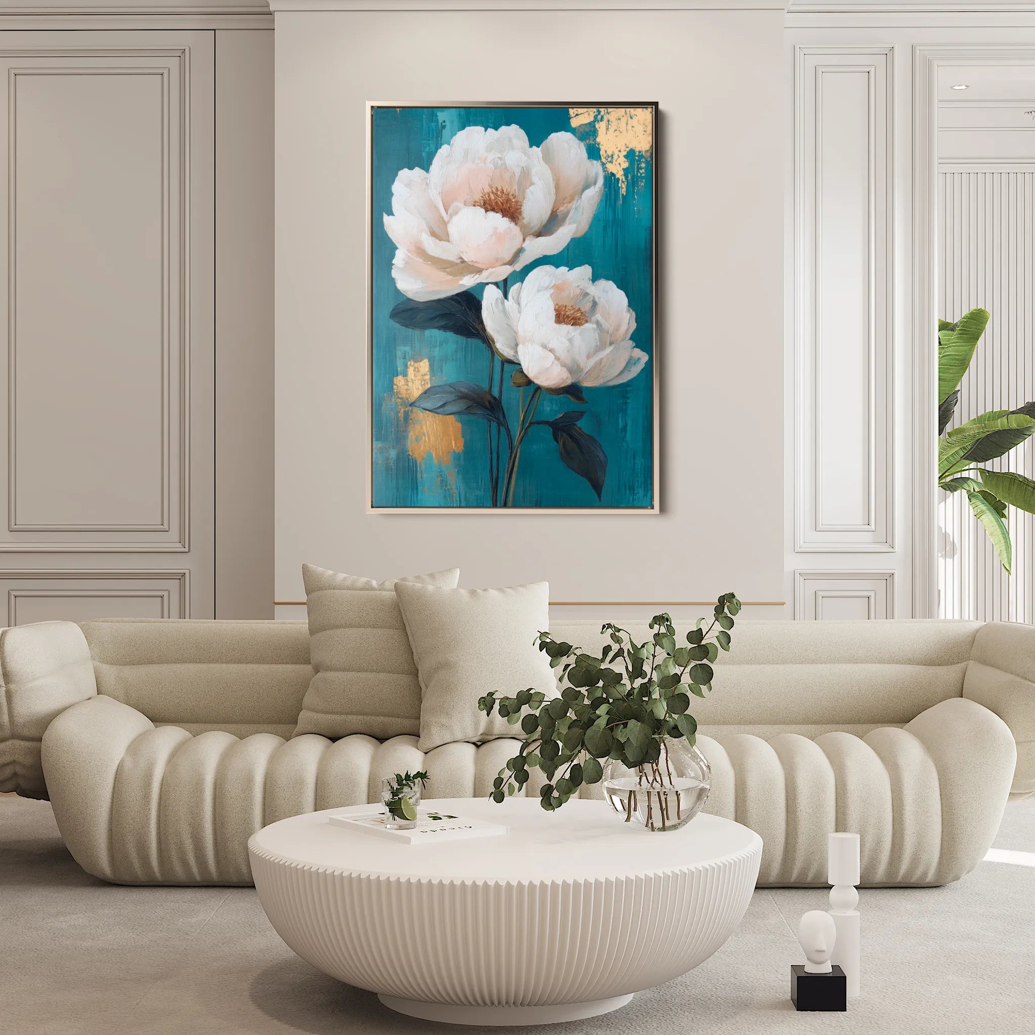 Floral 1460 Canvas Art 60 x 40 cm / Black