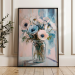 Floral 1461 Canvas Art 60 x 40 cm / Black