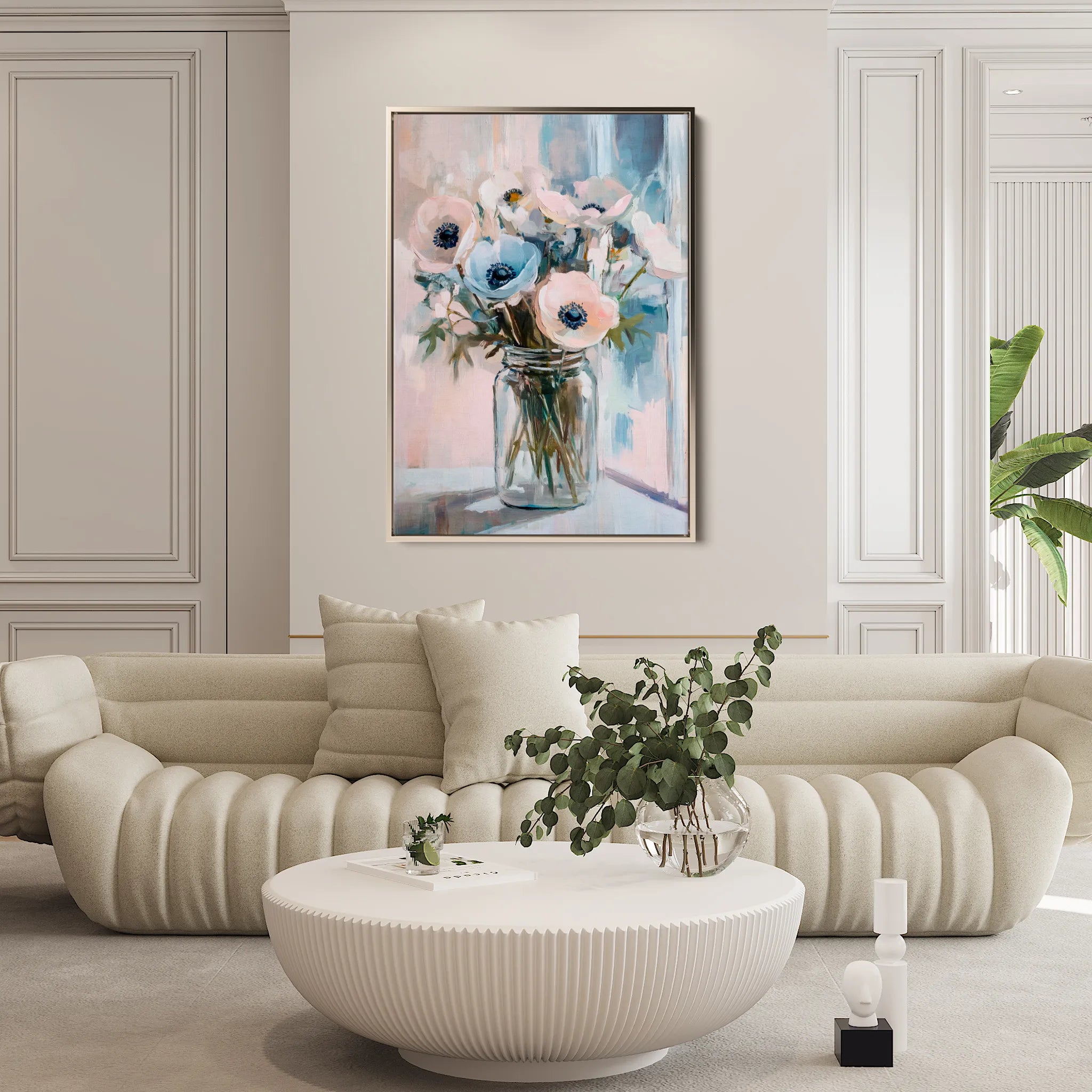 Floral 1461 Canvas Art 60 x 40 cm / Black
